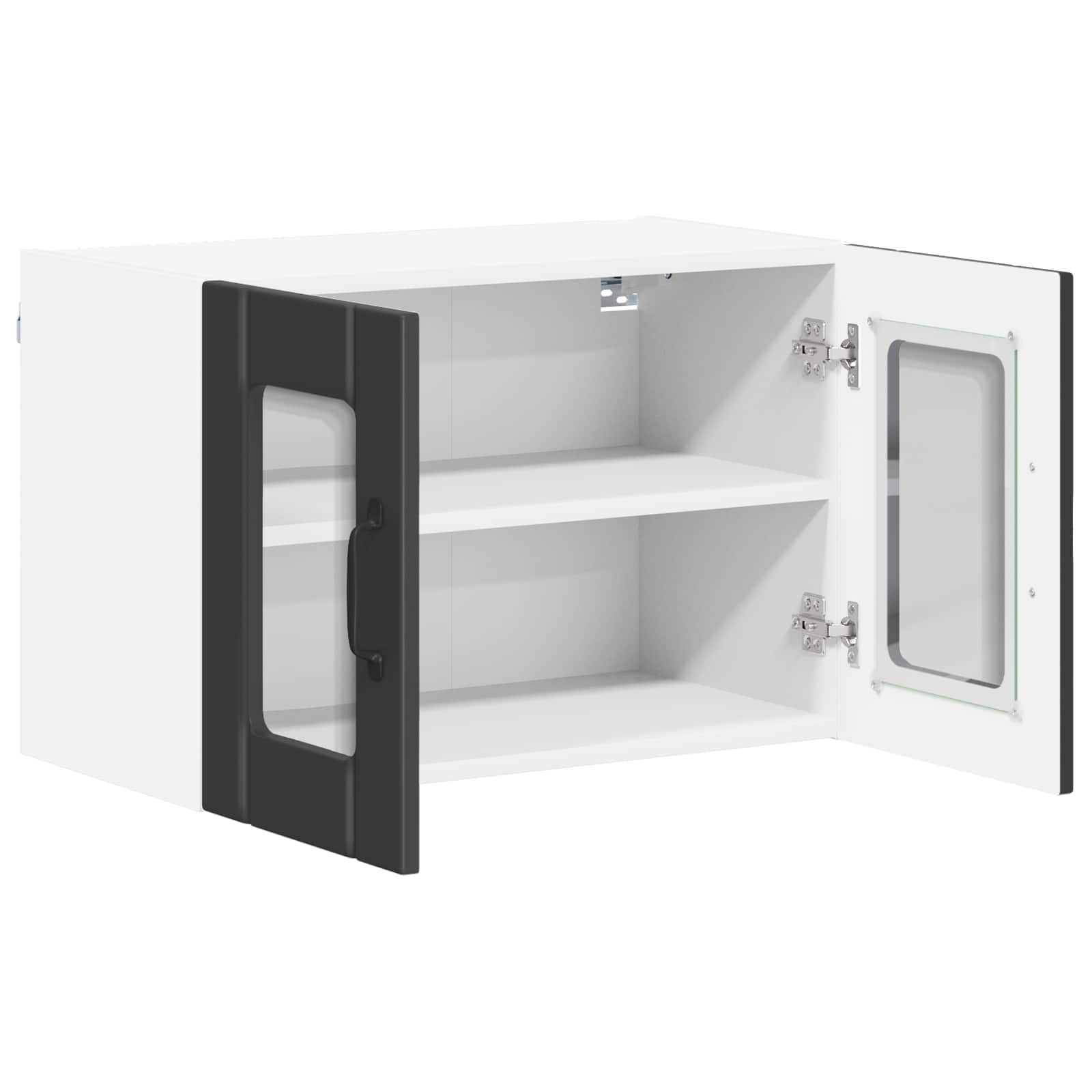 Zidni stakleni ormarić Lucca 2 pcs Crna 60 x 31 x 40 cm