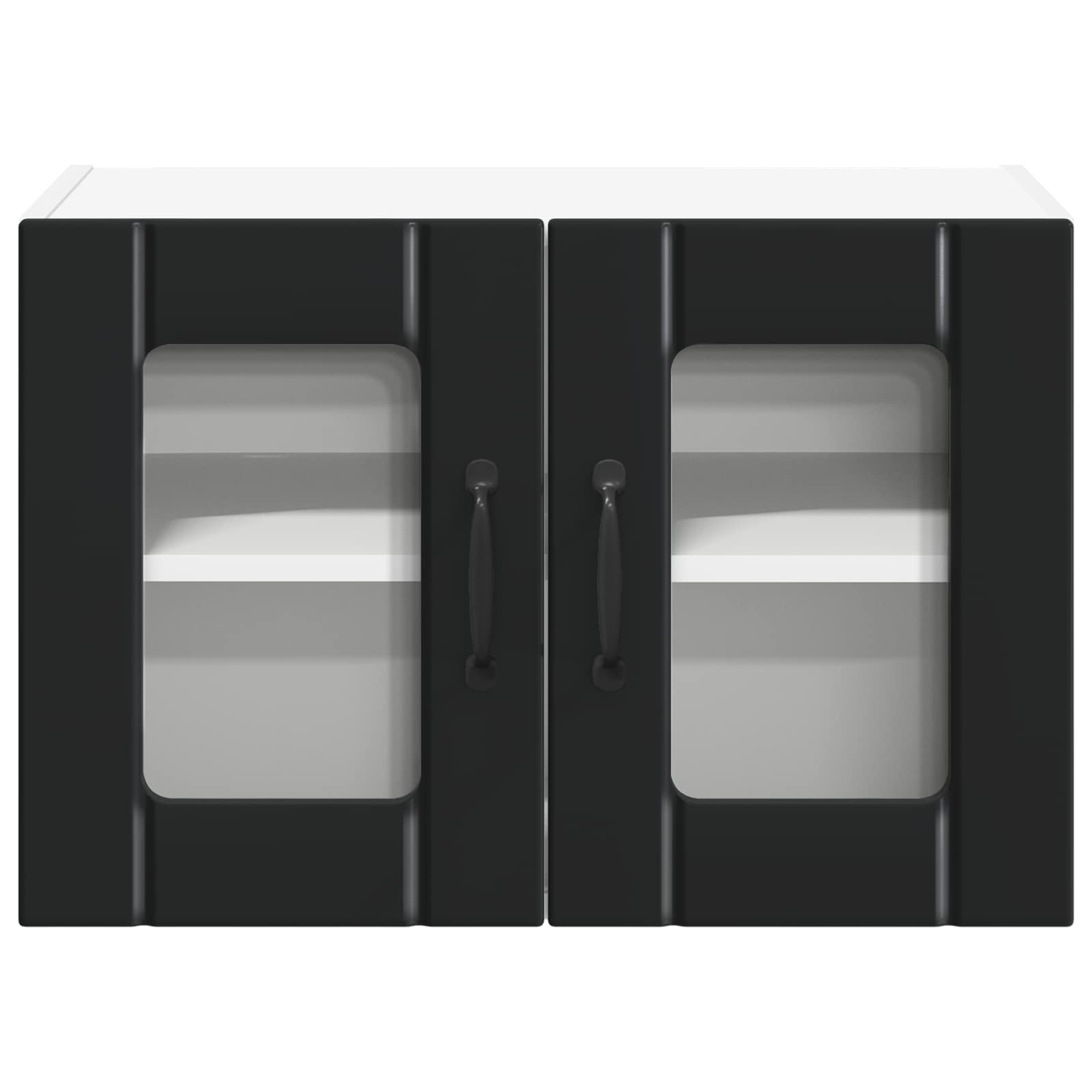 Zidni stakleni ormarić Lucca 2 pcs Crna 60 x 31 x 40 cm