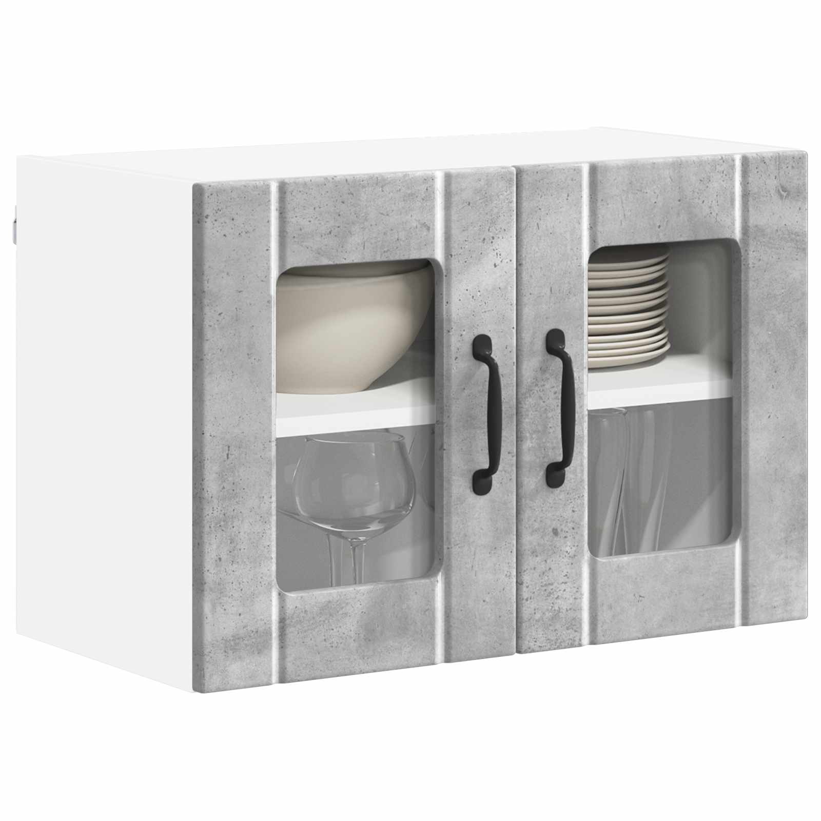 Zidni stakleni ormarić Lucca 2 pcs Betonska siva