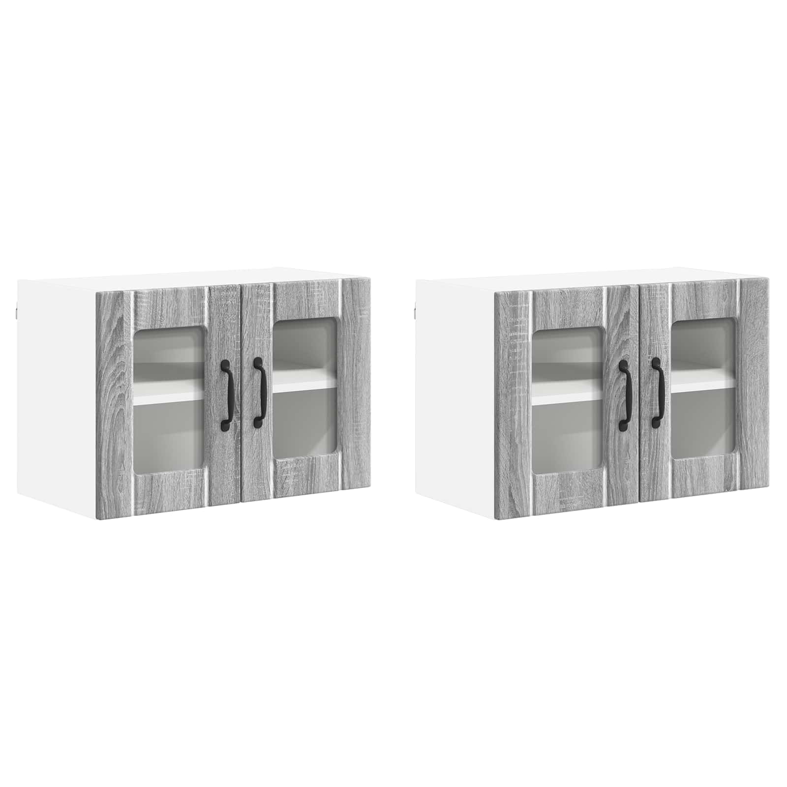 Zidni stakleni ormarić Lucca 2 pcs Siva sonoma 60 x 31 x 40 cm