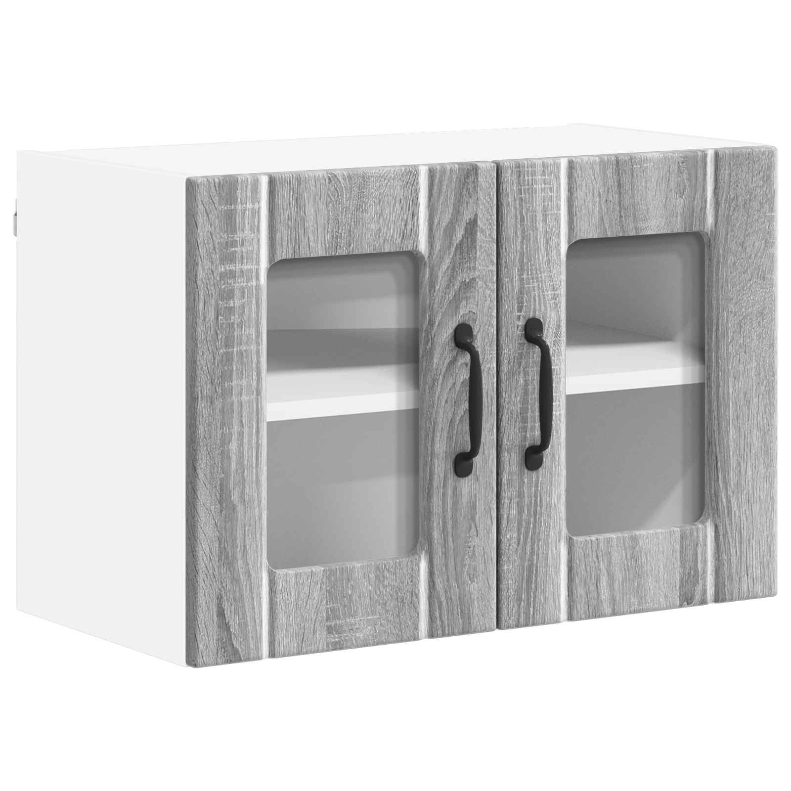 Zidni stakleni ormarić Lucca 2 pcs Siva sonoma 60 x 31 x 40 cm