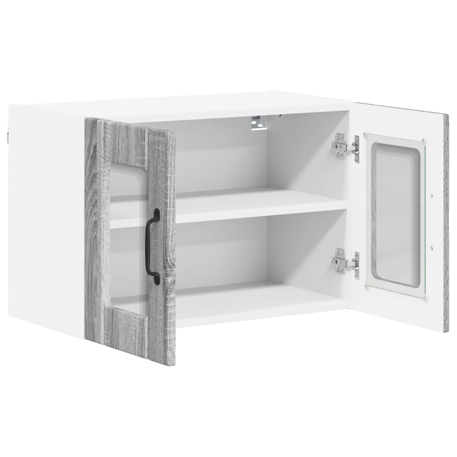 Zidni stakleni ormarić Lucca 2 pcs Siva sonoma 60 x 31 x 40 cm