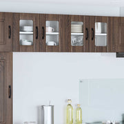 Zidni stakleni ormarić Lucca 2 pcs Smeđi hrast 60 x 31 x 40 cm