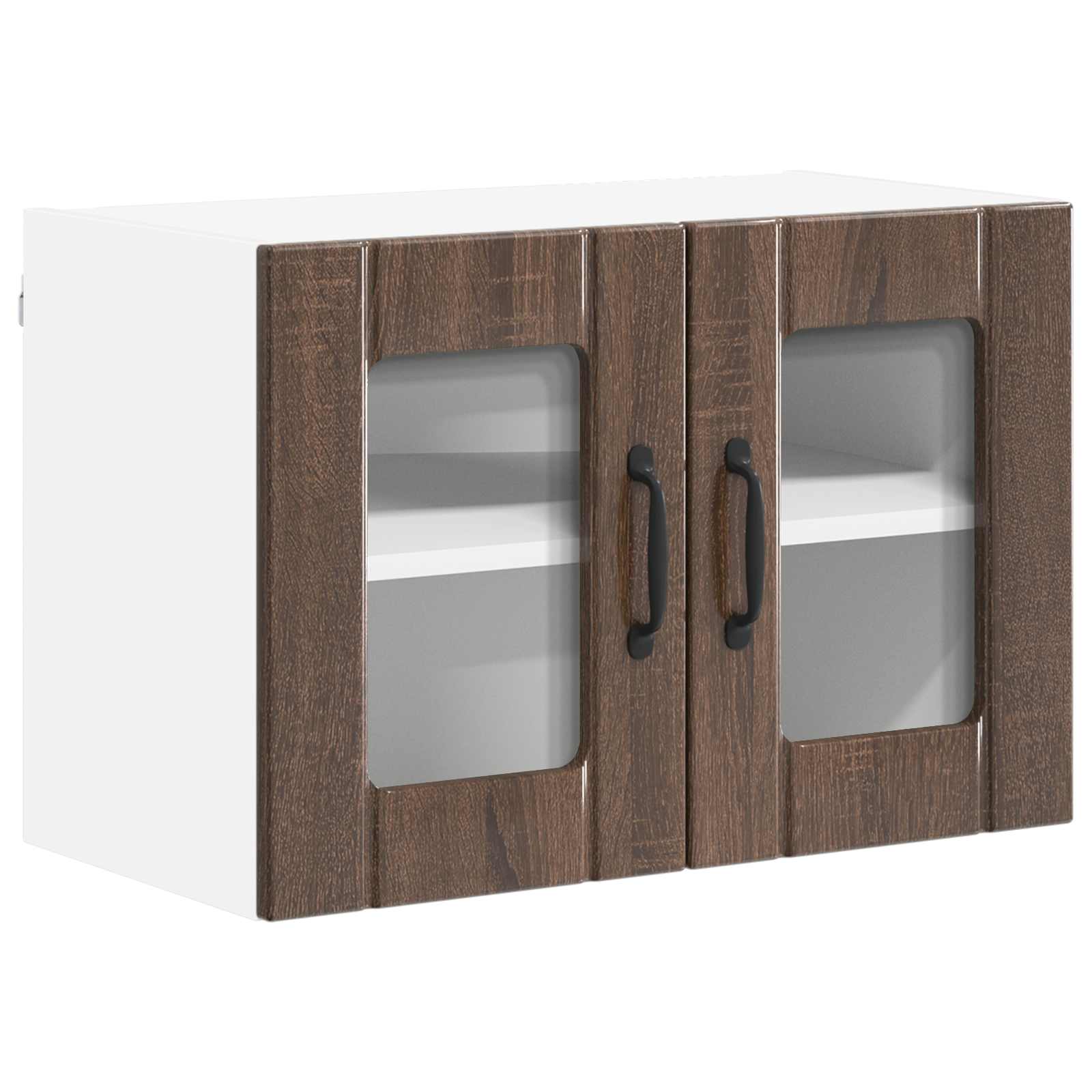 Zidni stakleni ormarić Lucca 2 pcs Smeđi hrast 60 x 31 x 40 cm