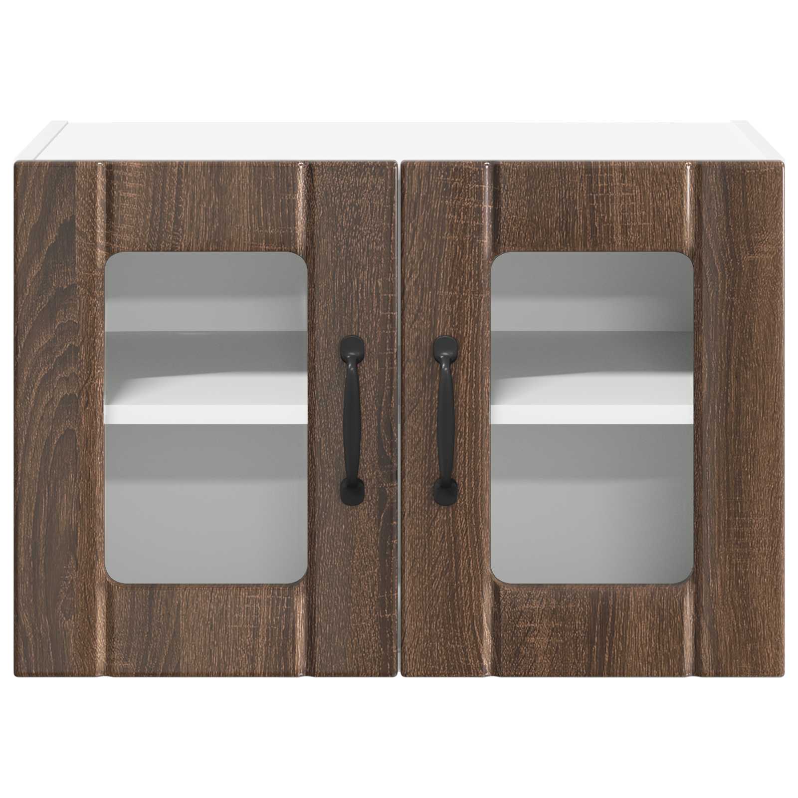 Zidni stakleni ormarić Lucca 2 pcs Smeđi hrast 60 x 31 x 40 cm