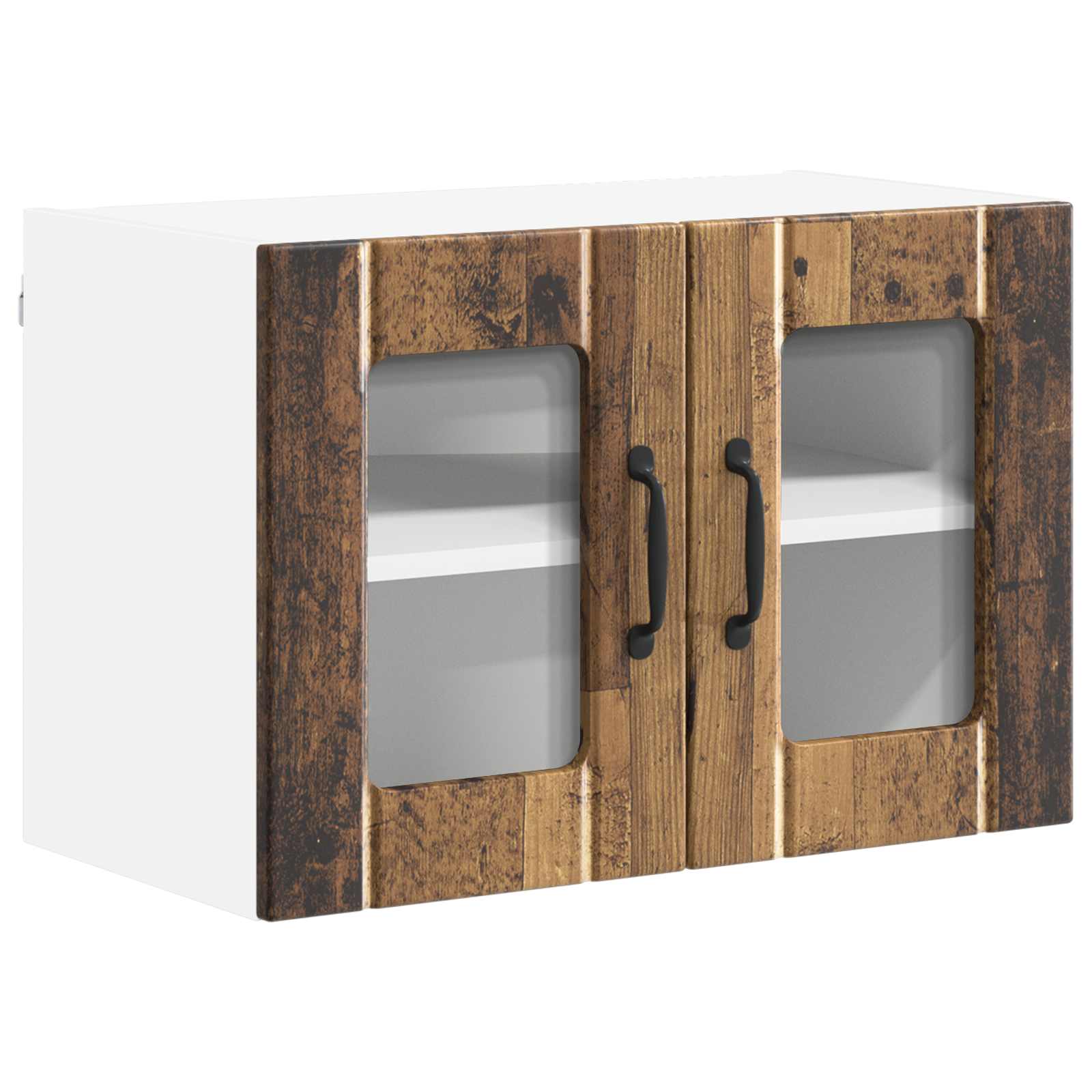Zidni stakleni ormarić Lucca 2 pcs Staro drvo 60 x 31 x 40 cm
