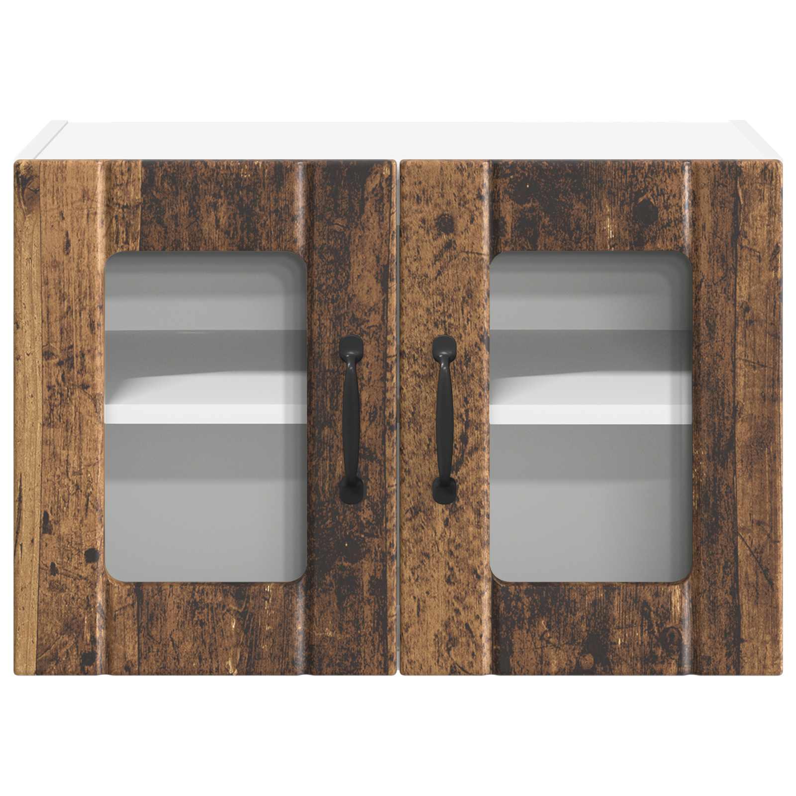 Zidni stakleni ormarić Lucca 2 pcs Staro drvo 60 x 31 x 40 cm