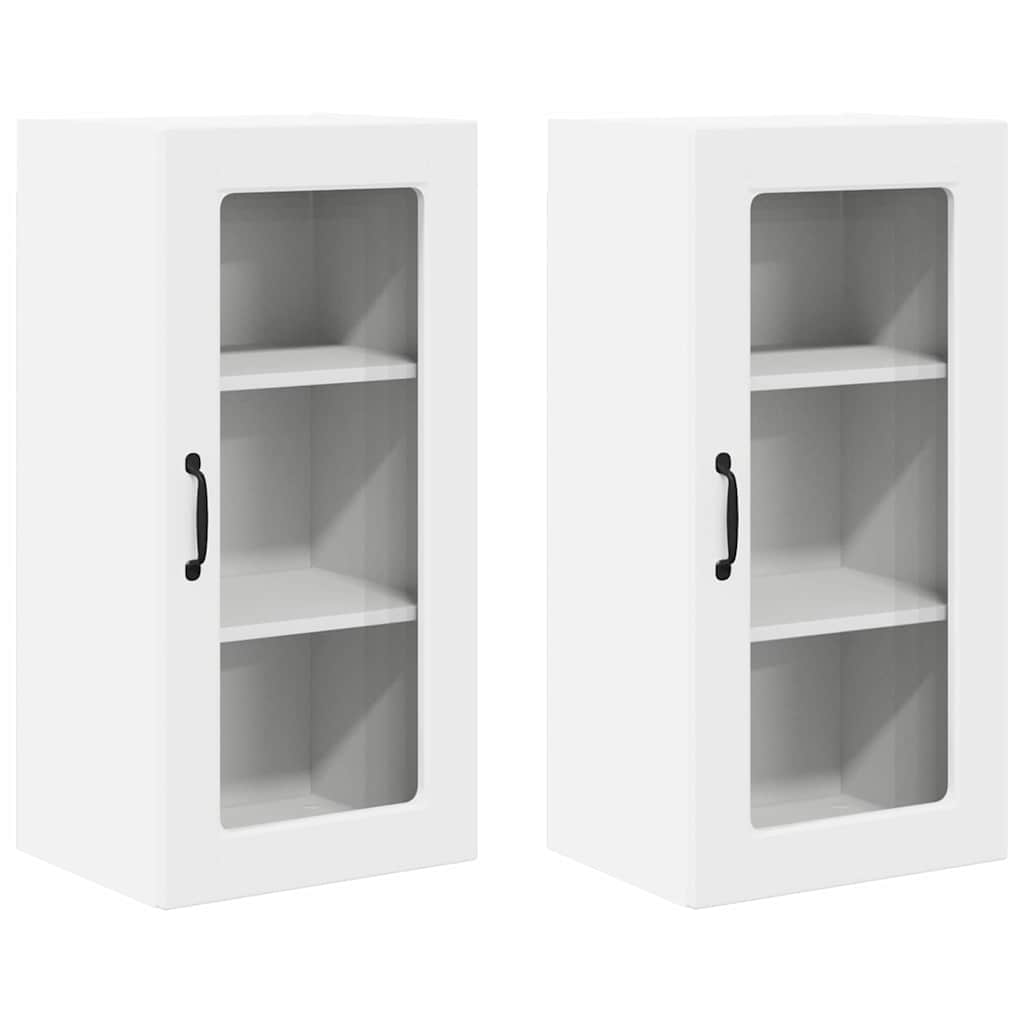Zidni stakleni ormarić Lucca 2 pcs Bijela 40 x 31 x 80 cm