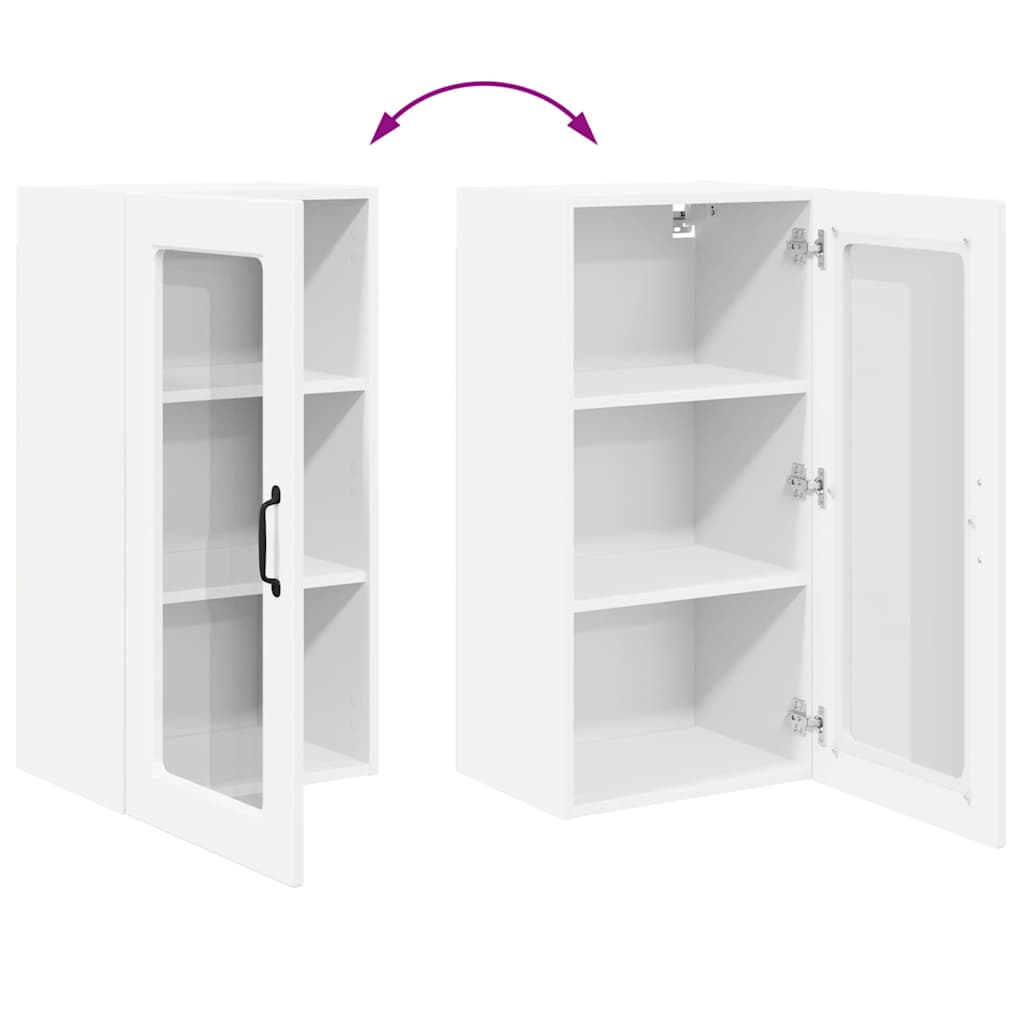 Zidni stakleni ormarić Lucca 2 pcs Bijela 40 x 31 x 80 cm