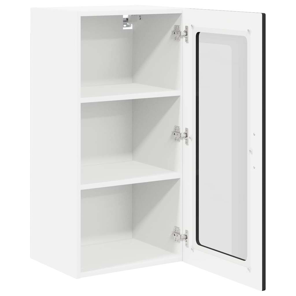 Zidni stakleni ormarić Lucca 2 pcs Crna 40 x 31 x 80 cm