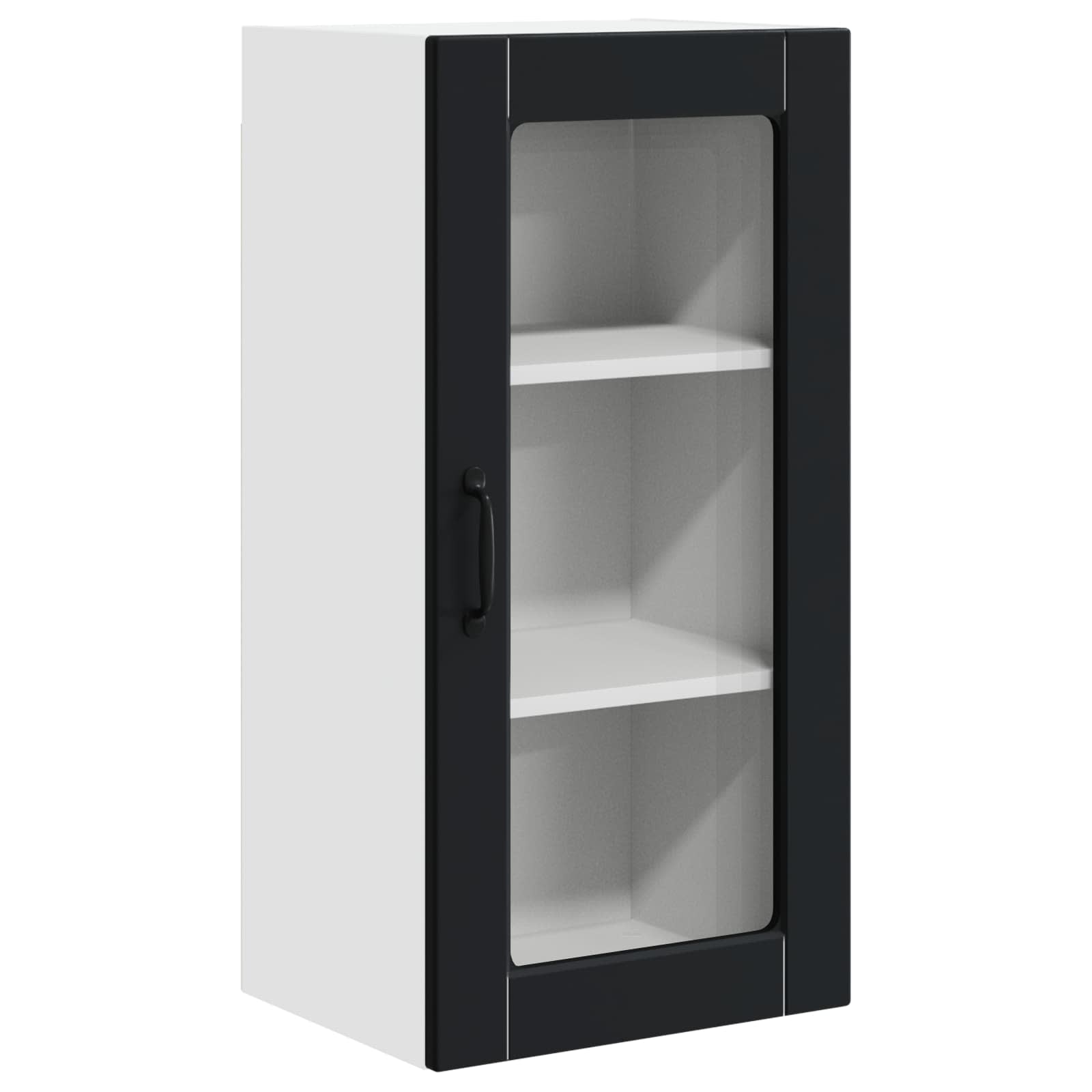 Zidni stakleni ormarić Lucca 2 pcs Crna 40 x 31 x 80 cm