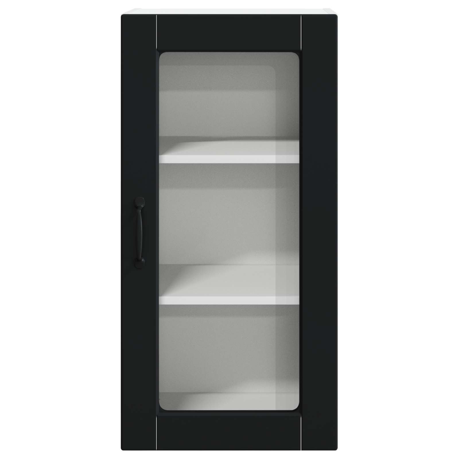 Zidni stakleni ormarić Lucca 2 pcs Crna 40 x 31 x 80 cm