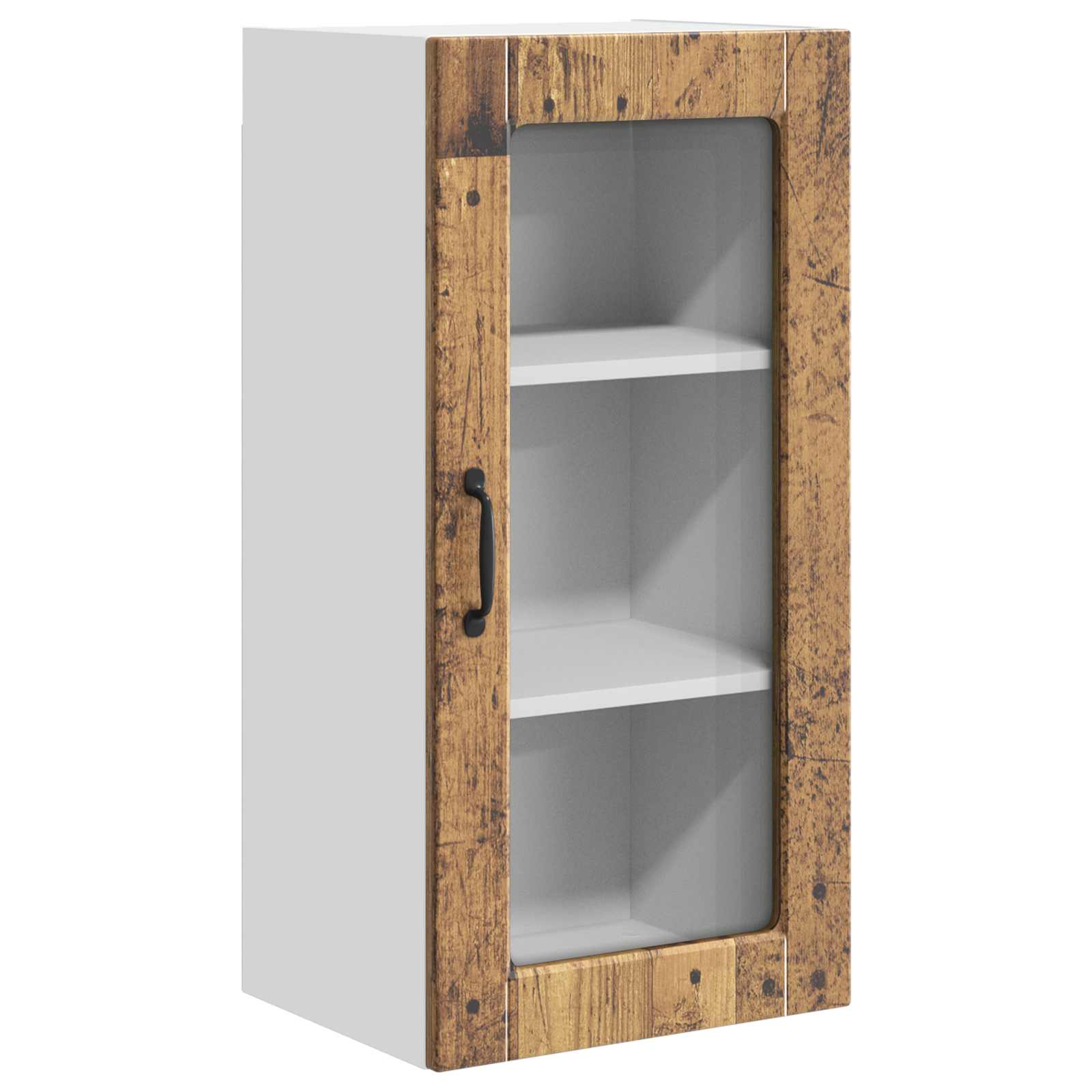 Zidni stakleni ormarić Lucca Staro drvo 40 x 31 x 80 cm
