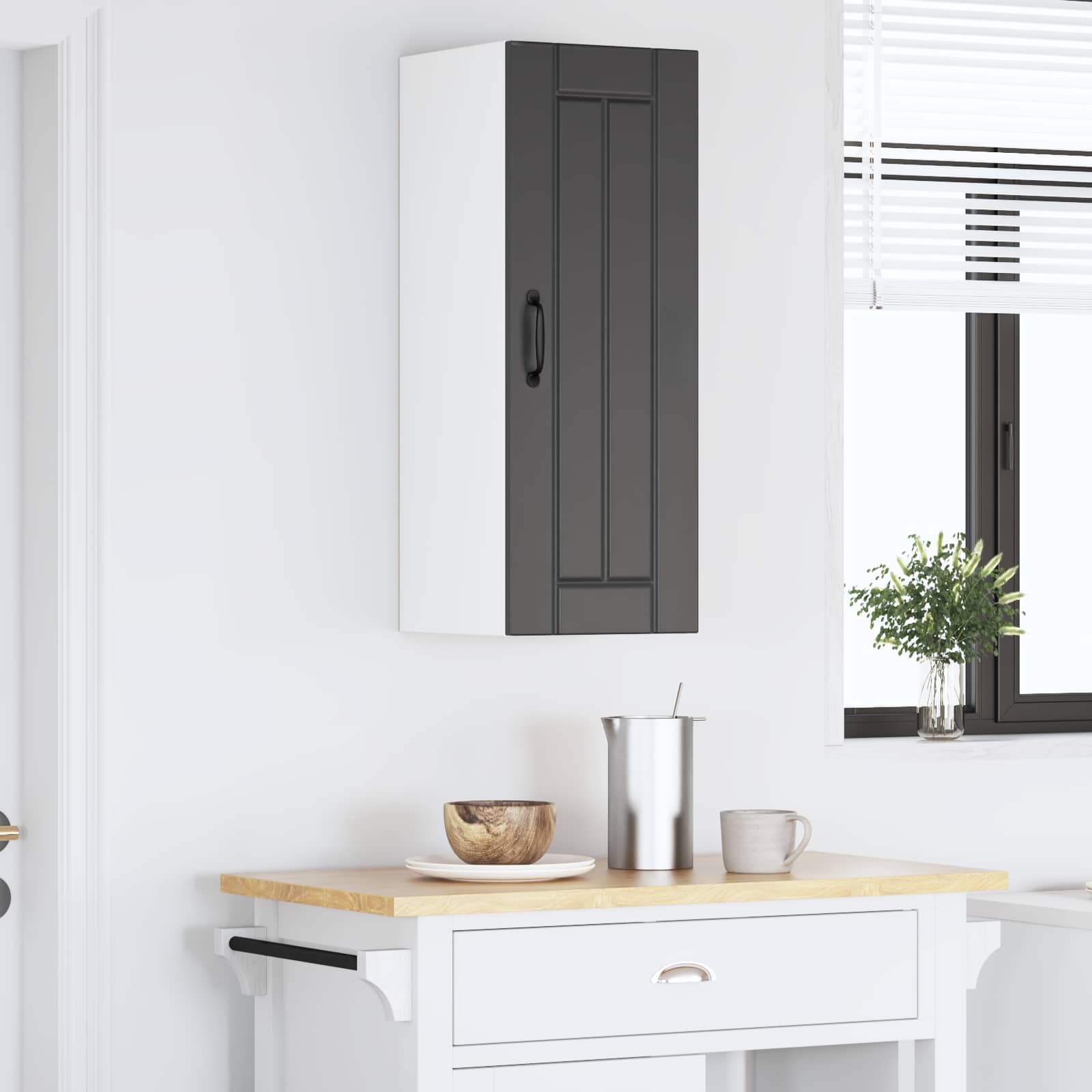 Ormar za Zid Lucca Crna 30 x 31 x 80 cm Konstruirano drvo