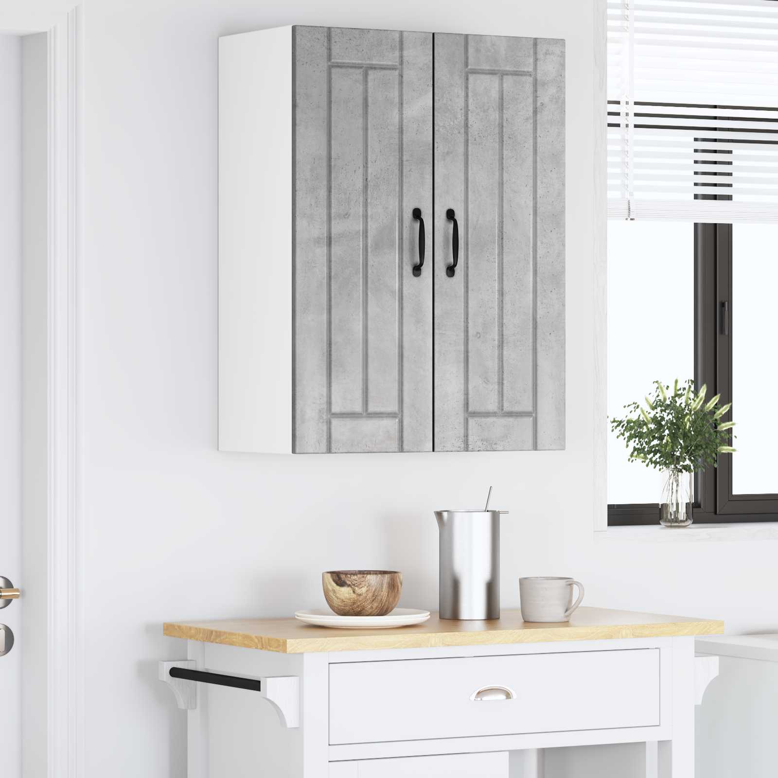 Ormar za Zid Lucca 2 pcs Betonska siva 30 x 31 x 80 cm