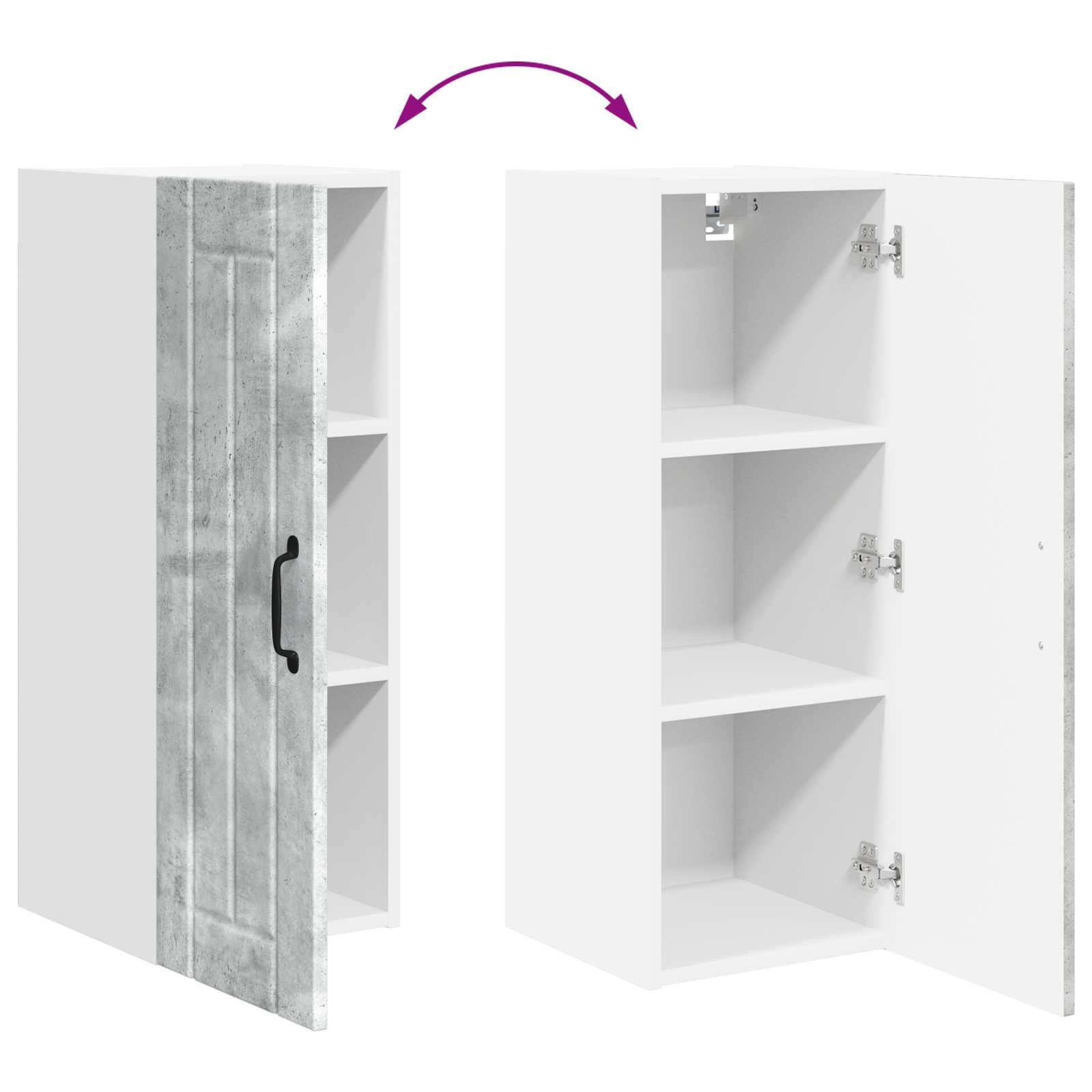 Ormar za Zid Lucca 2 pcs Betonska siva 30 x 31 x 80 cm