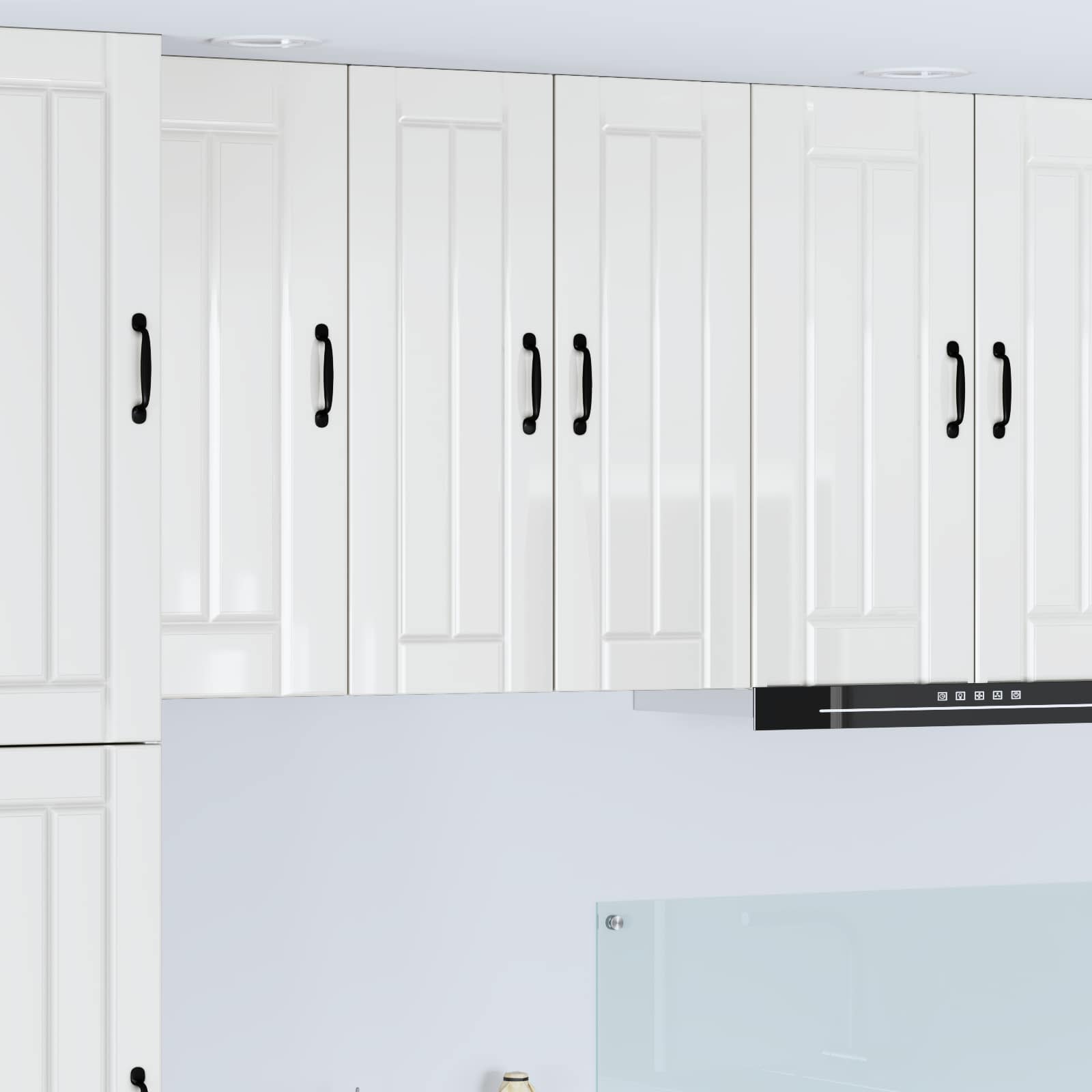 Ormar za Zid Lucca 2 pcs Bijela visokog sjaja 30 x 31 x 80 cm