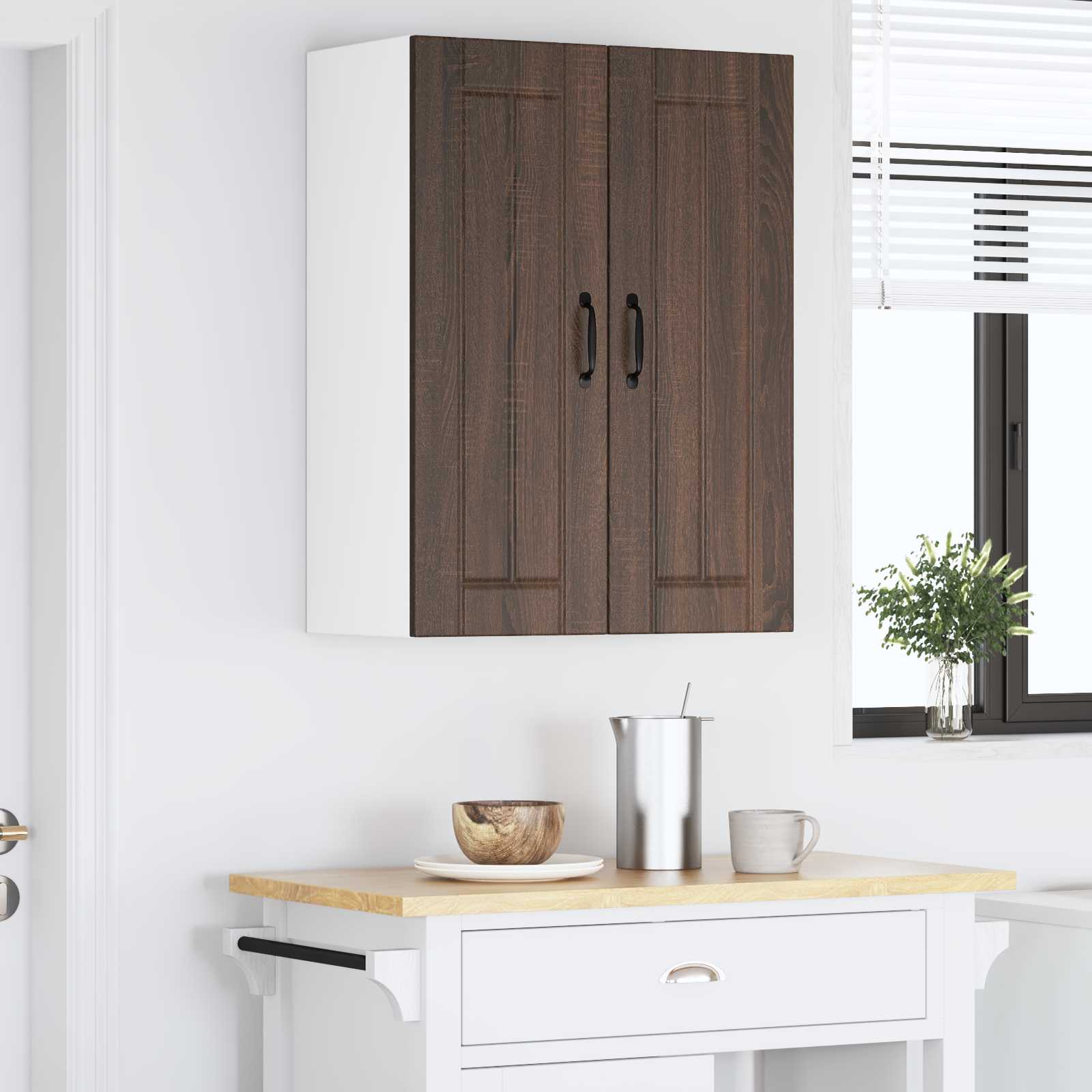 Ormar za Zid Lucca 2 pcs Smeđi hrast 30 x 31 x 80 cm