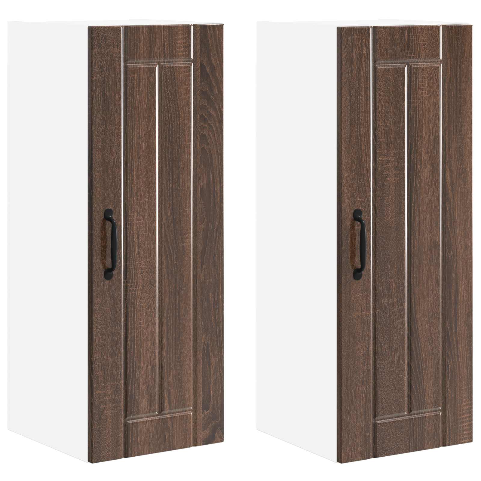Ormar za Zid Lucca 2 pcs Smeđi hrast 30 x 31 x 80 cm