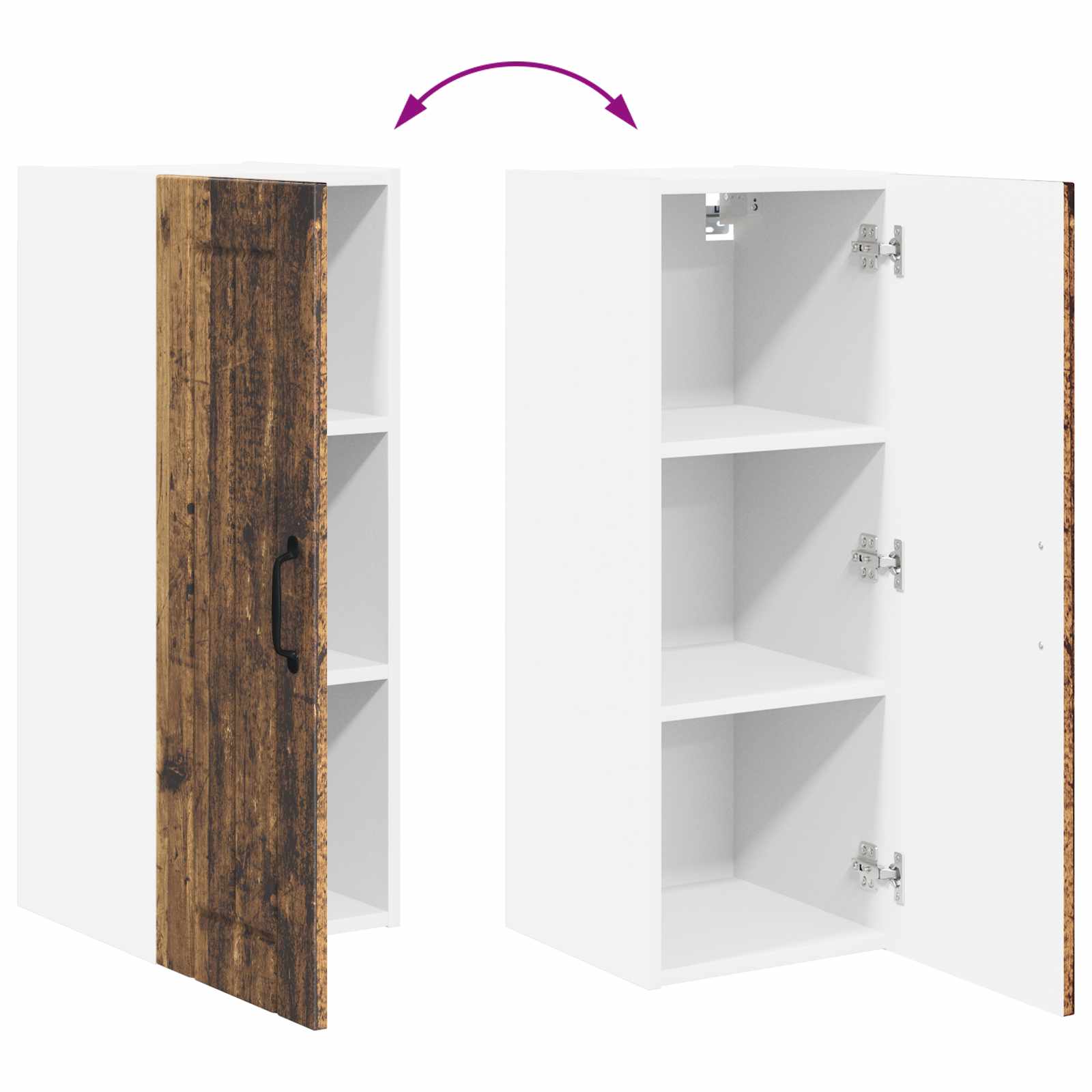Ormar za Zid Lucca 2 pcs Staro drvo 30 x 31 x 80 cm