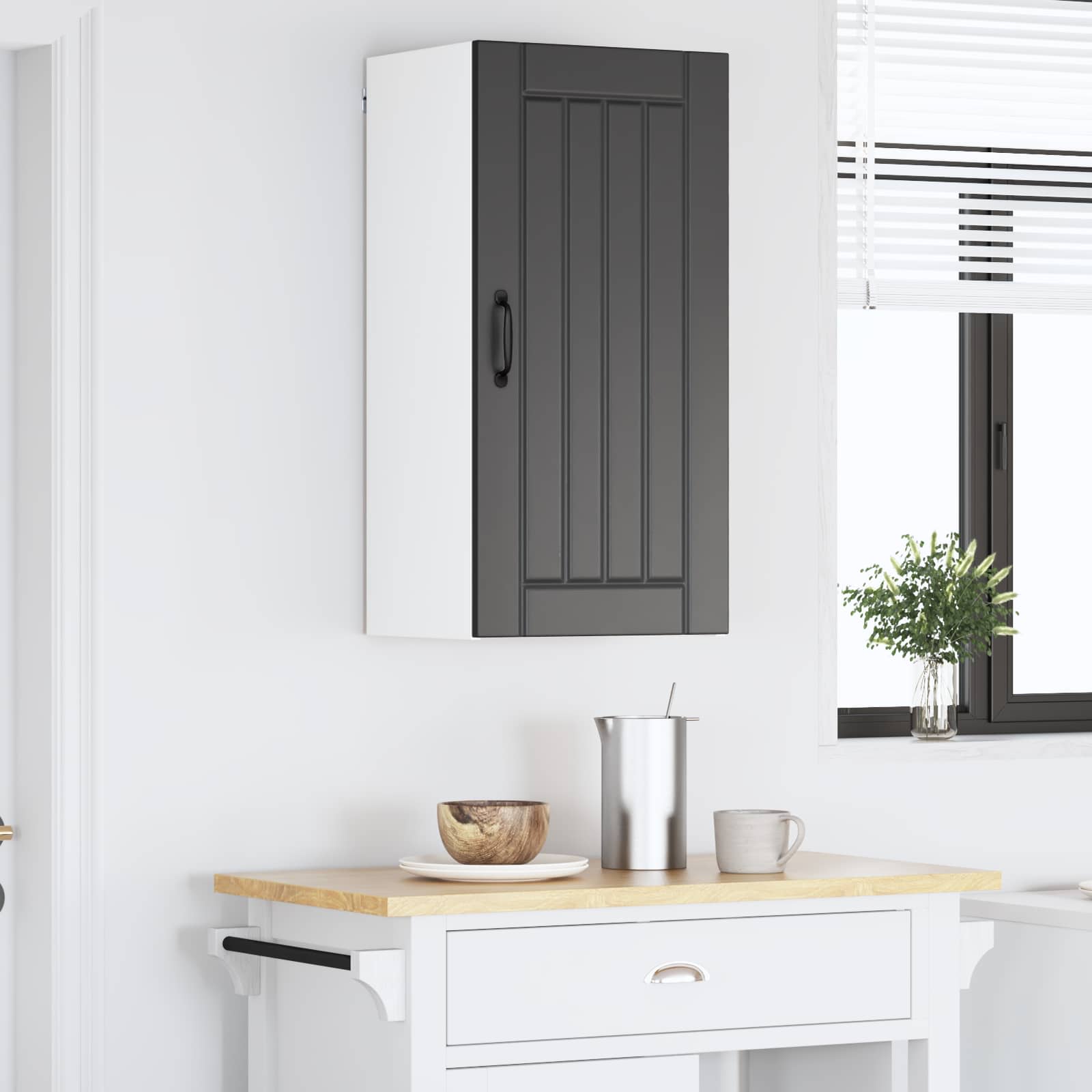 Ormar za Zid Lucca Crna 40 x 31 x 80 cm Konstruirano drvo