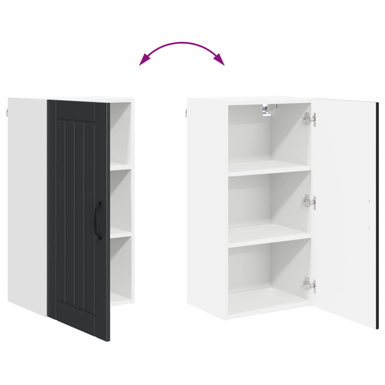 Ormar za Zid Lucca Crna 40 x 31 x 80 cm Konstruirano drvo