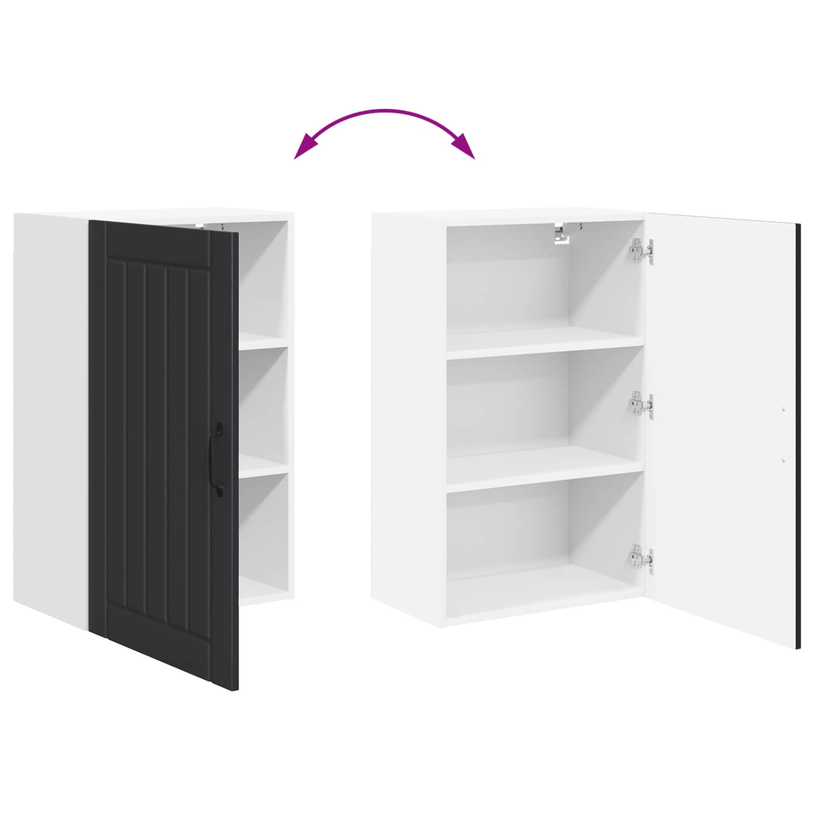 Ormar za Zid Lucca Crna 50 x 31 x 80 cm Konstruirano drvo