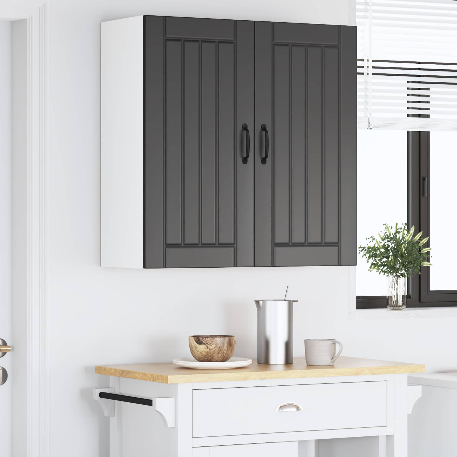 Ormar za Zid Lucca Crna 80 x 31 x 80 cm Konstruirano drvo