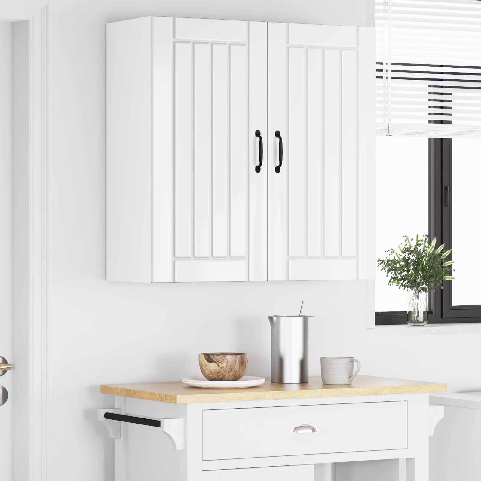 Ormar za Zid Lucca Bijela visokog sjaja 80 x 31 x 80 cm