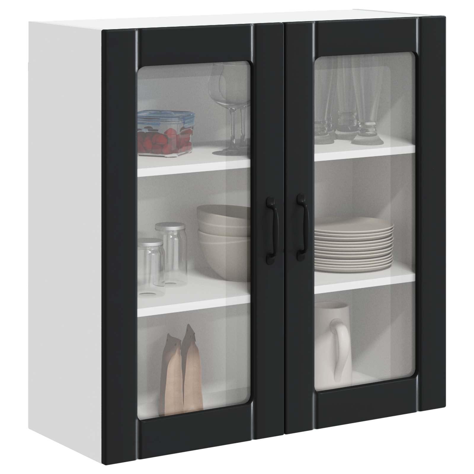 Zidni stakleni ormarić Lucca Crna 80 x 31 x 80 cm