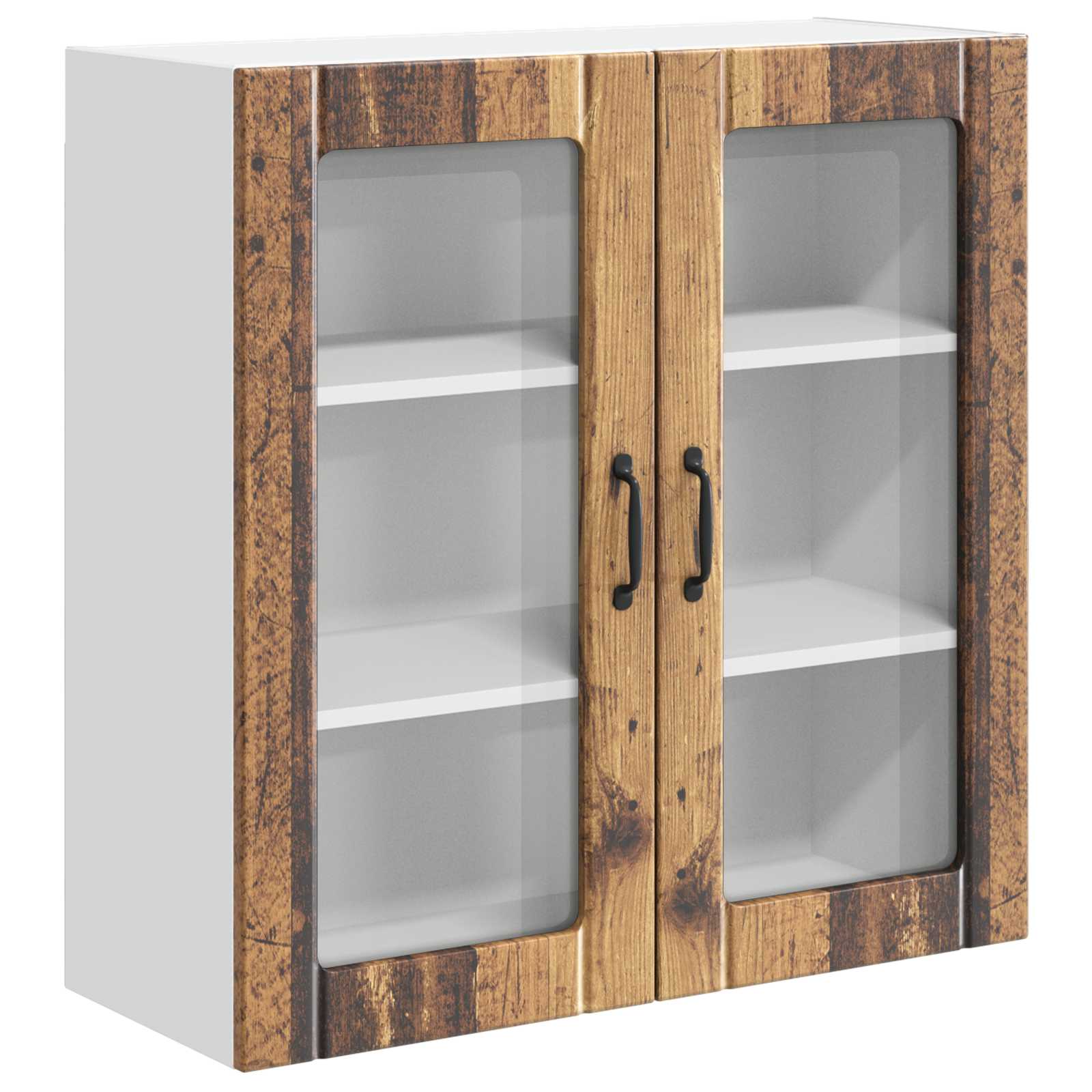 Zidni stakleni ormarić Lucca Staro drvo 80 x 31 x 80 cm
