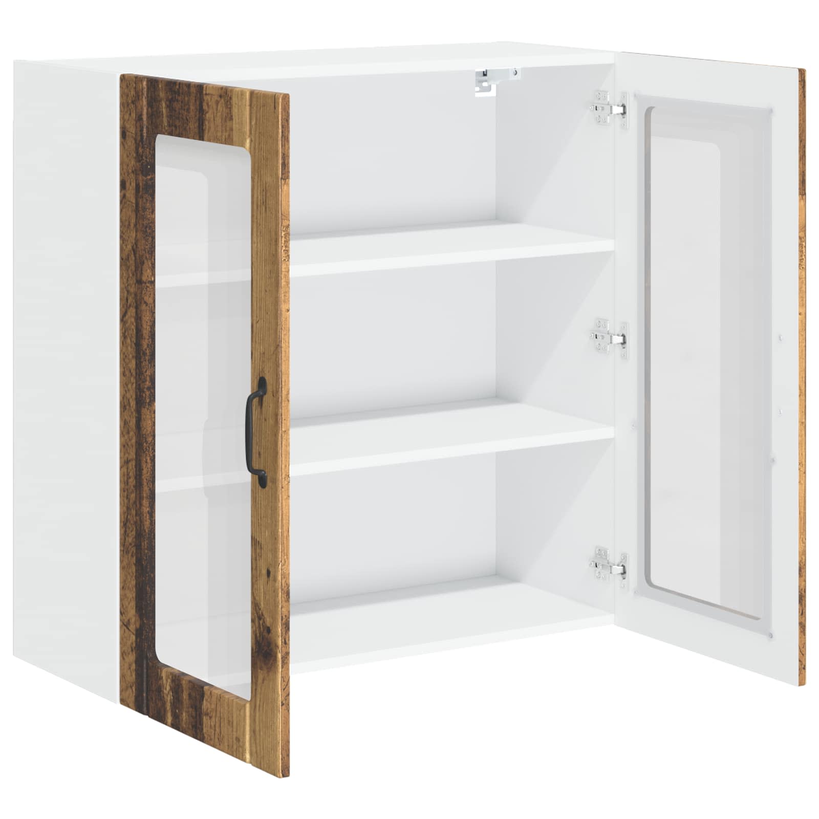 Zidni stakleni ormarić Lucca Staro drvo 80 x 31 x 80 cm