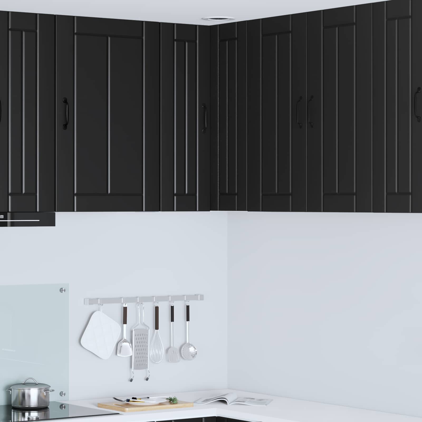 Zidni kutni ormar Lucca Crna 57 x 57 x 80 cm Konstruirano drvo