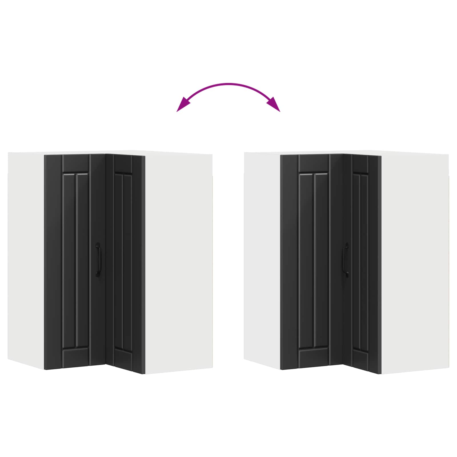 Zidni kutni ormar Lucca Crna 57 x 57 x 80 cm Konstruirano drvo
