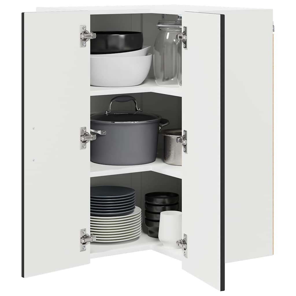 Zidni kutni ormar Lucca Crna 57 x 57 x 80 cm Konstruirano drvo