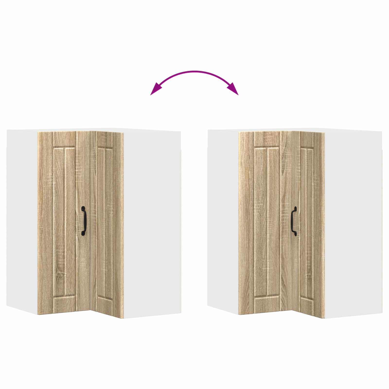 Zidni kutni ormar Lucca Hrast sonoma 57 x 57 x 80 cm