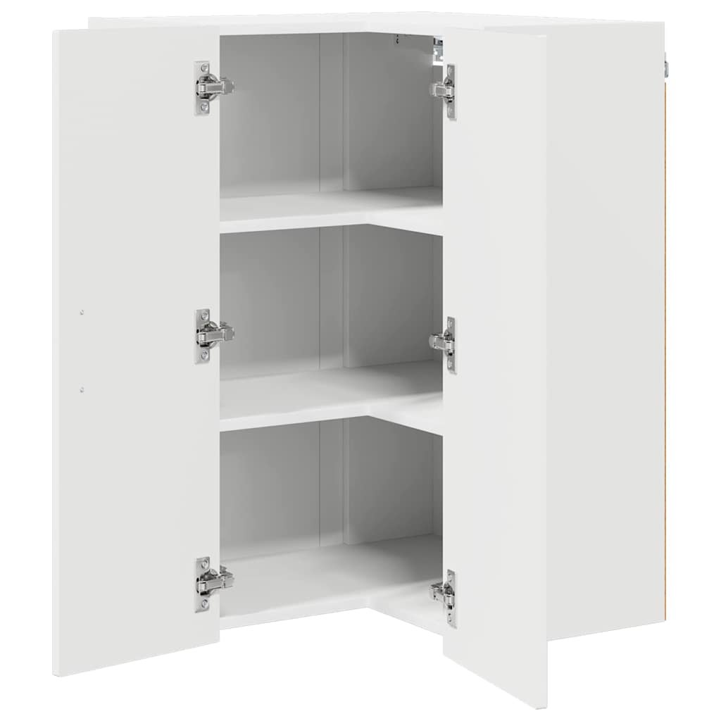 Zidni kutni ormar Lucca Bijela visokog sjaja 57 x 57 x 80 cm