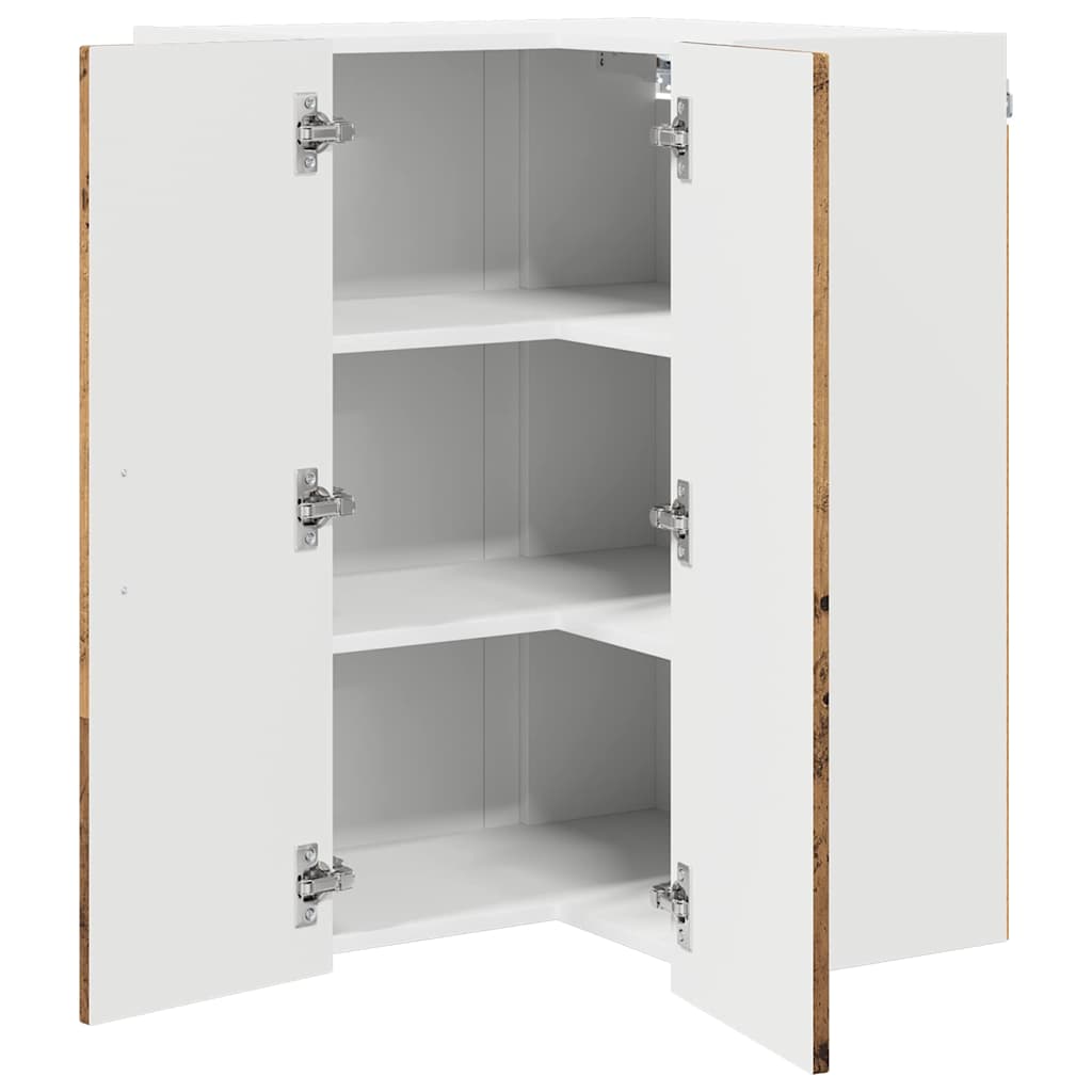 Zidni kutni ormar Lucca Staro drvo 57 x 57 x 80 cm