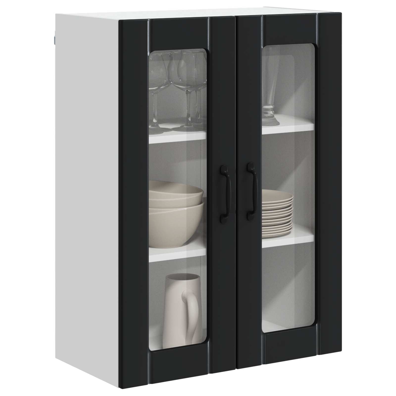 Zidni stakleni ormarić Lucca Crna 60 x 31 x 80 cm