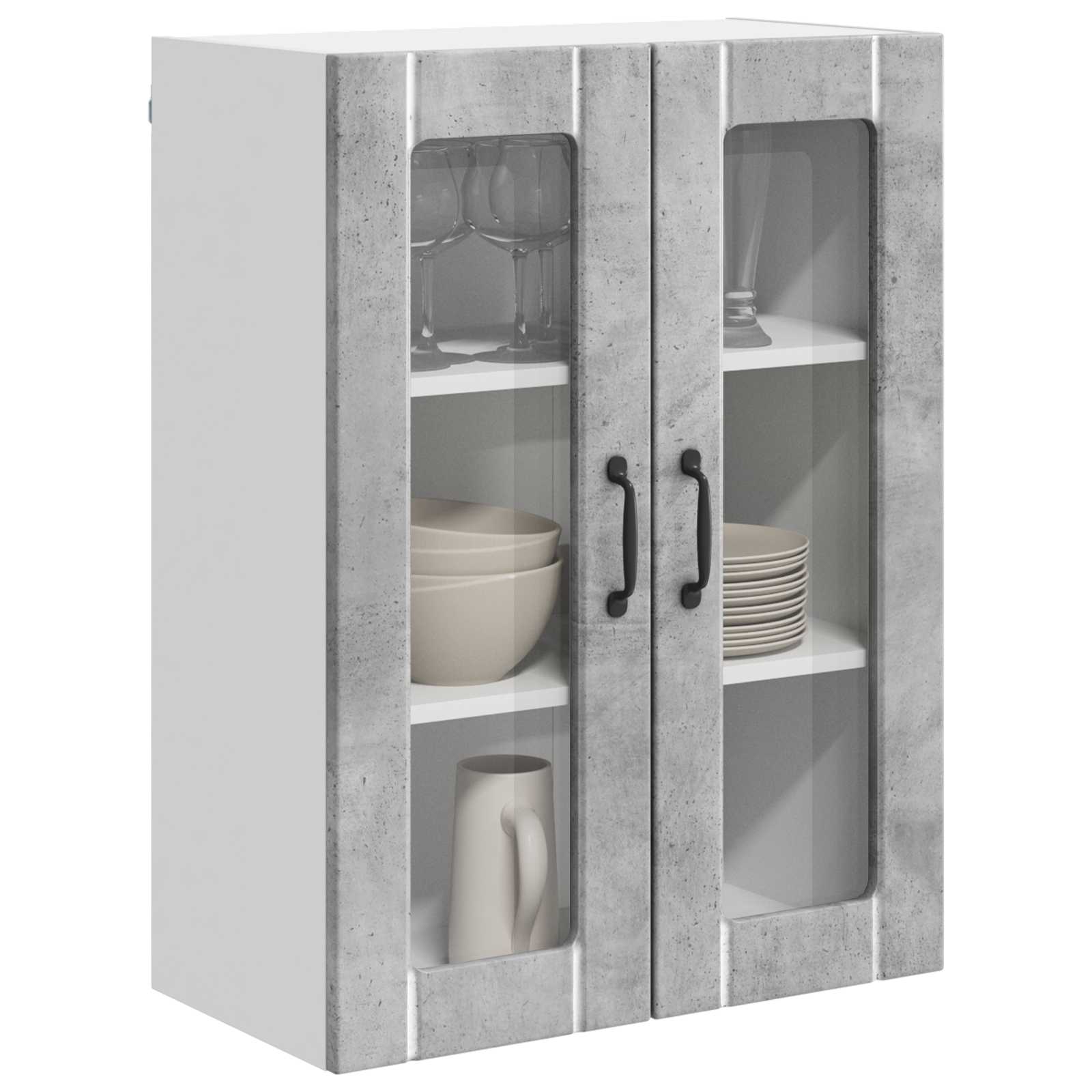 Zidni stakleni ormarić Lucca Betonska siva 60 x 31 x 80 cm