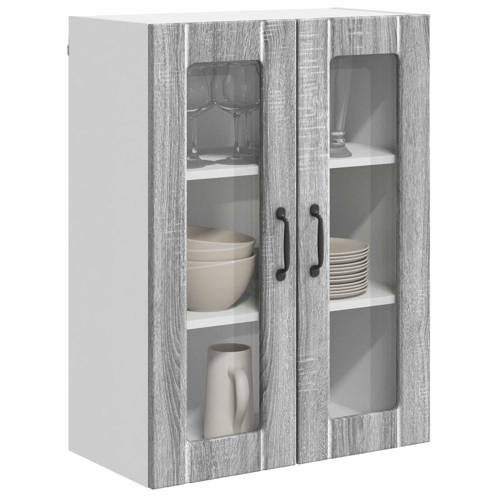 Zidni stakleni ormarić Lucca Siva sonoma 60 x 31 x 80 cm