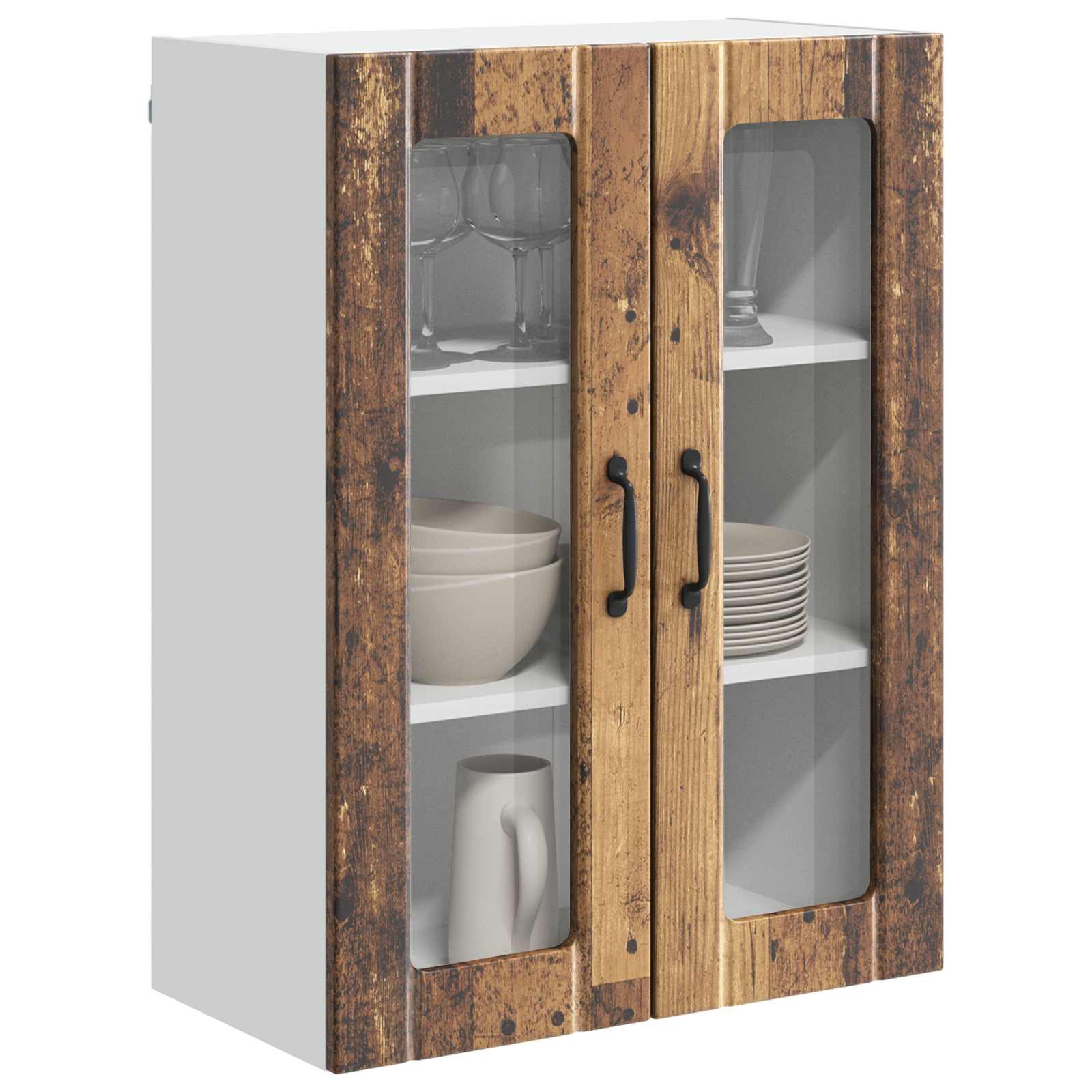 Zidni stakleni ormarić Lucca Staro drvo 60 x 31 x 80 cm