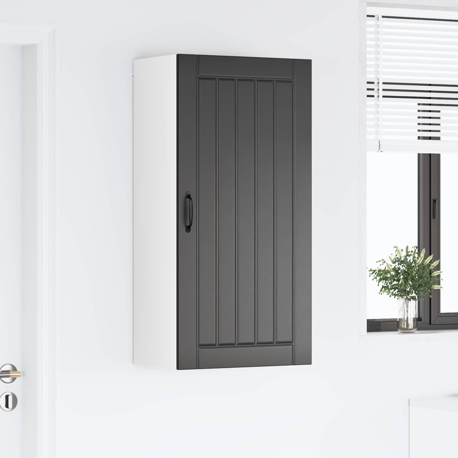 Ormar za Zid Lucca Crna 50 x 31 x 100 cm Konstruirano drvo