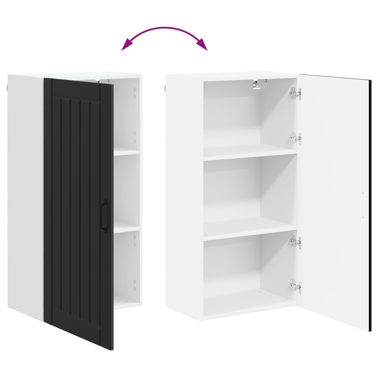 Ormar za Zid Lucca Crna 50 x 31 x 100 cm Konstruirano drvo