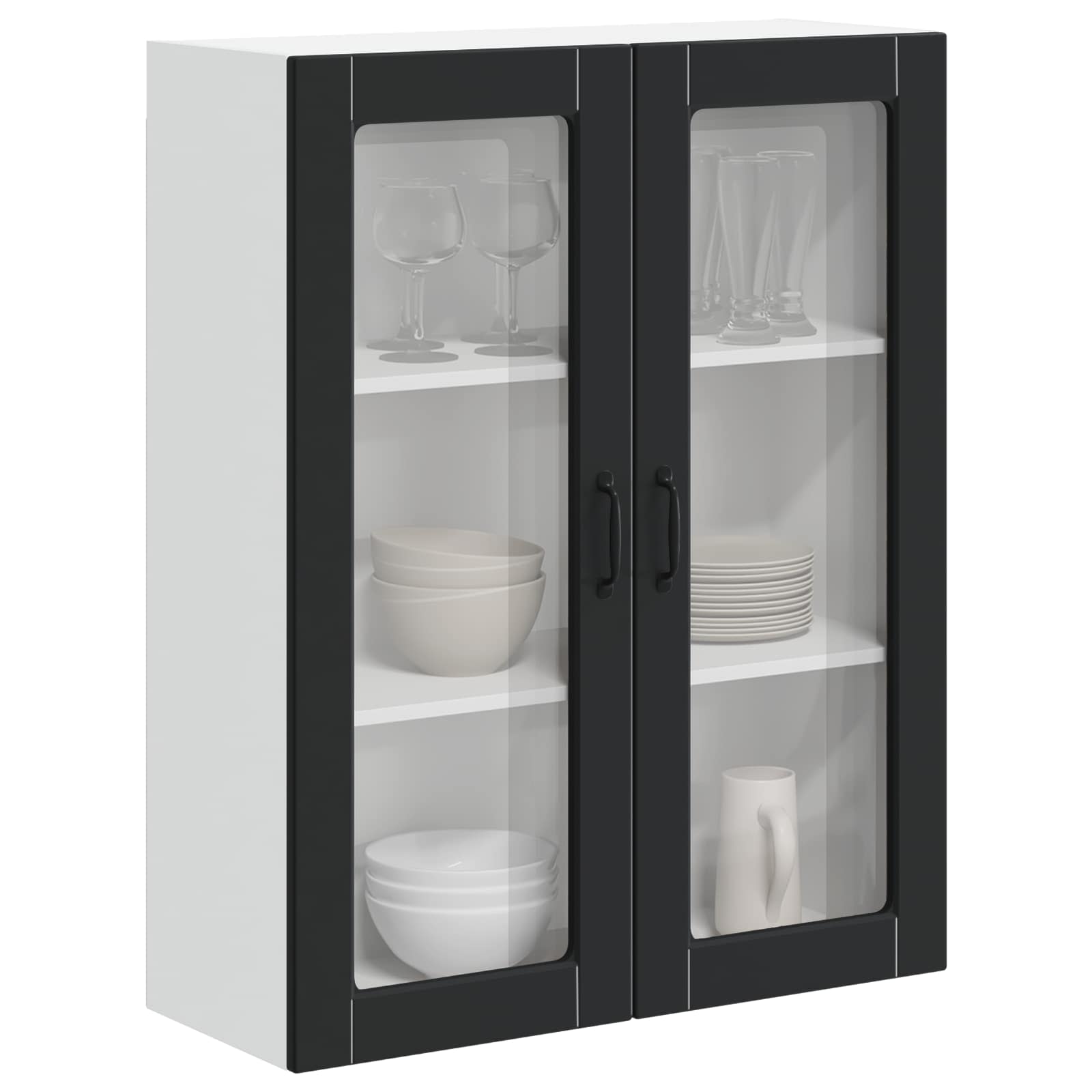 Zidni stakleni ormarić Lucca Crna 80 x 31 x 100 cm