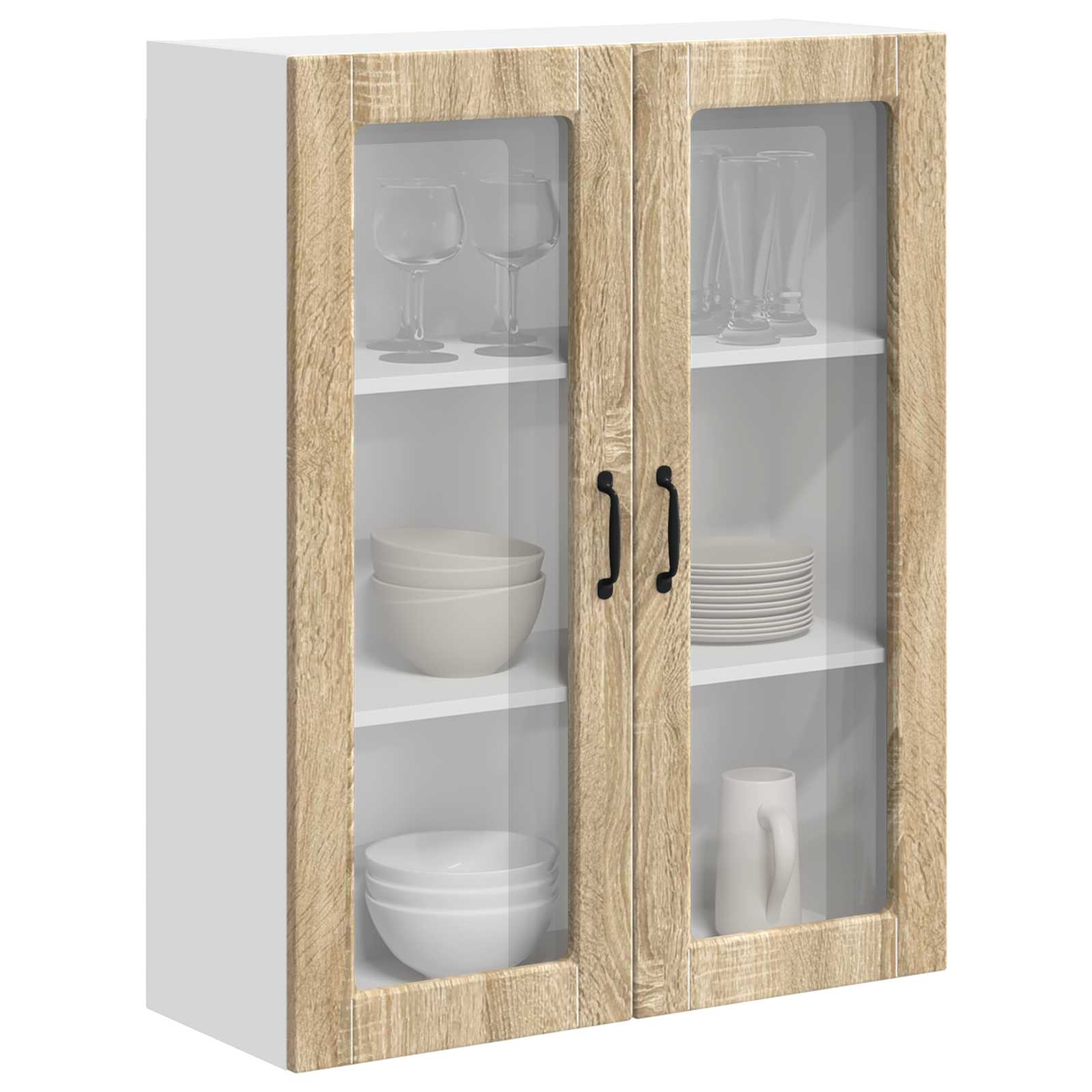 Zidni stakleni ormarić Lucca Hrast sonoma 80 x 31 x 100 cm