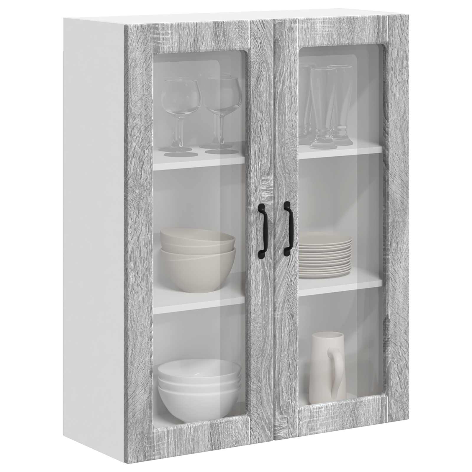 Zidni stakleni ormarić Lucca Siva sonoma 80 x 31 x 100 cm
