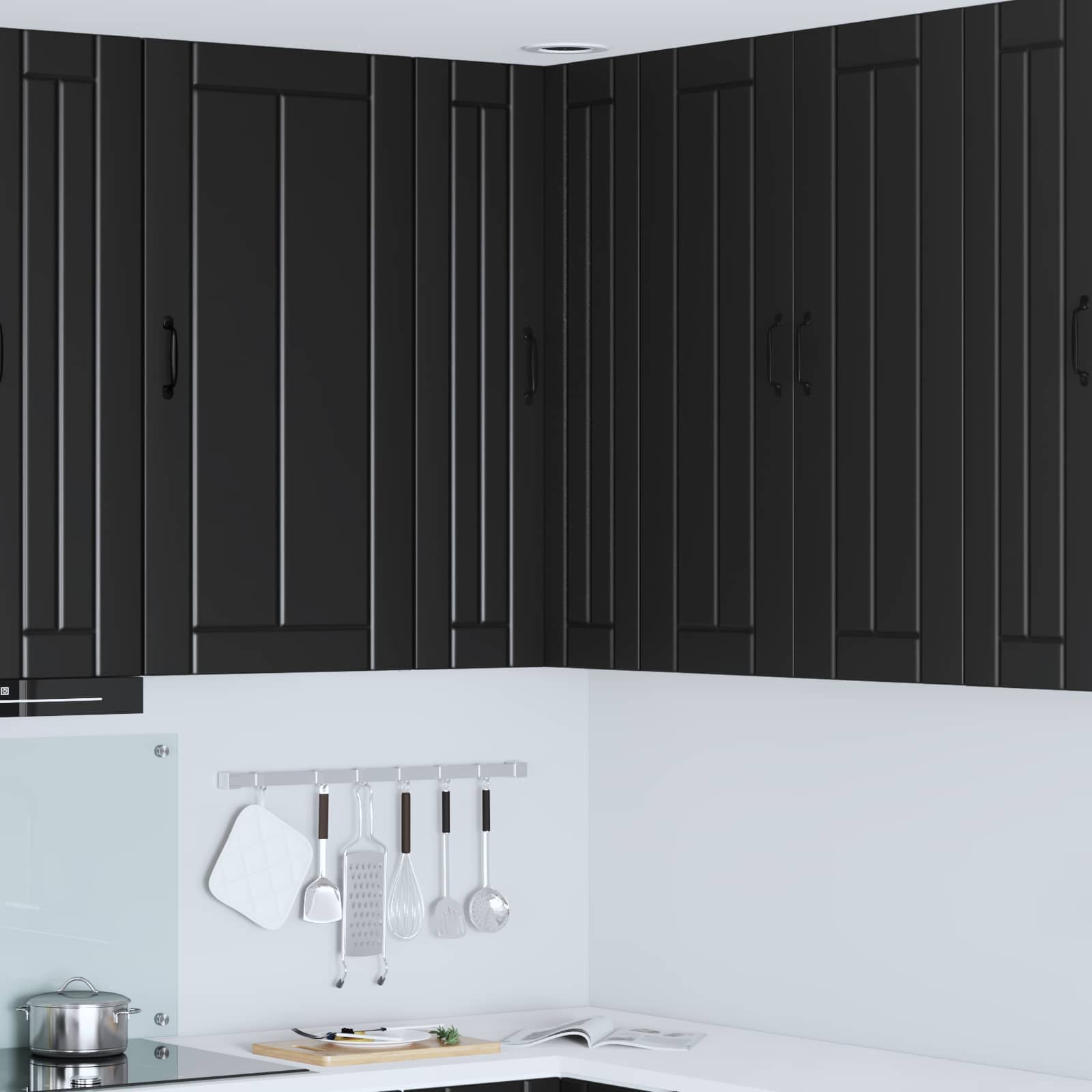 Zidni kutni ormar Lucca Crna 57 x 57 x 100 cm Konstruirano drvo