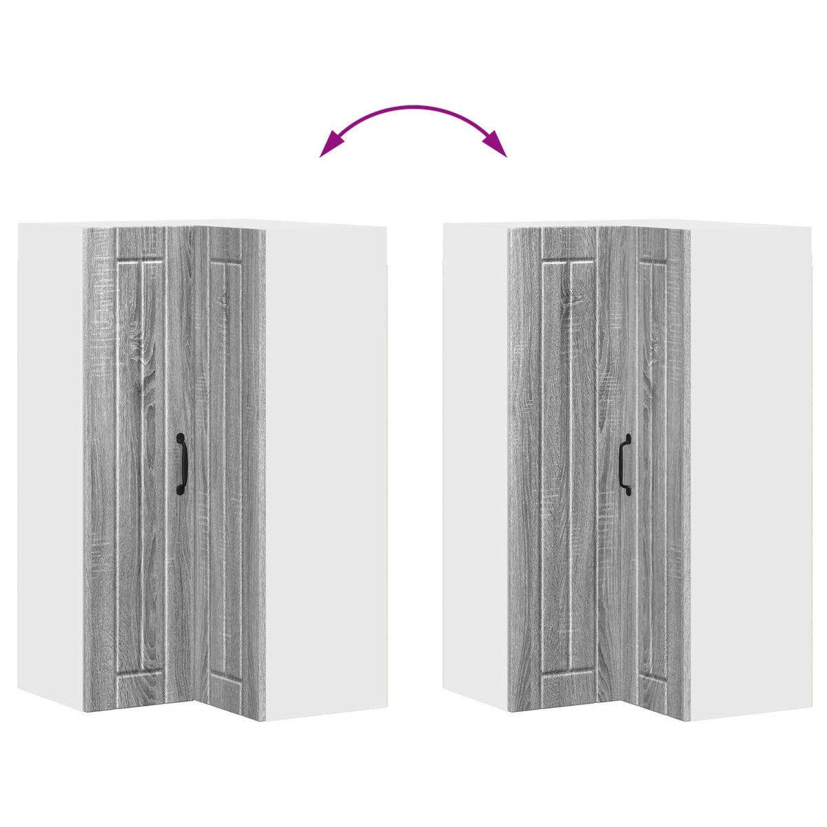 Zidni kutni ormar Lucca Siva sonoma 57 x 57 x 100 cm