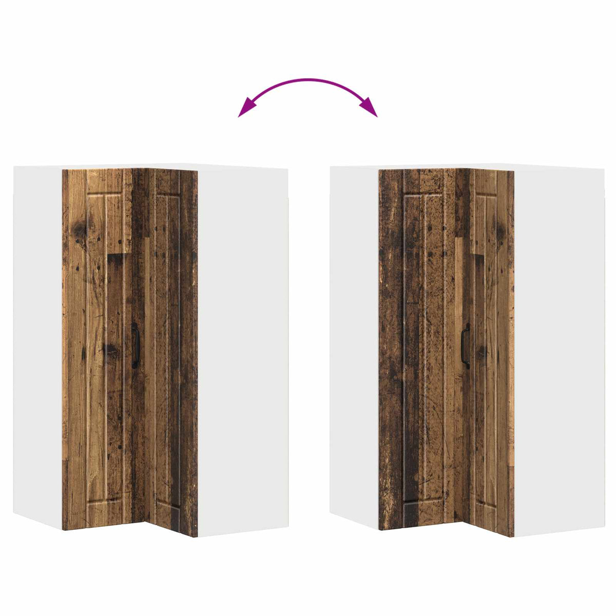 Zidni kutni ormar Lucca Staro drvo 57 x 57 x 100 cm